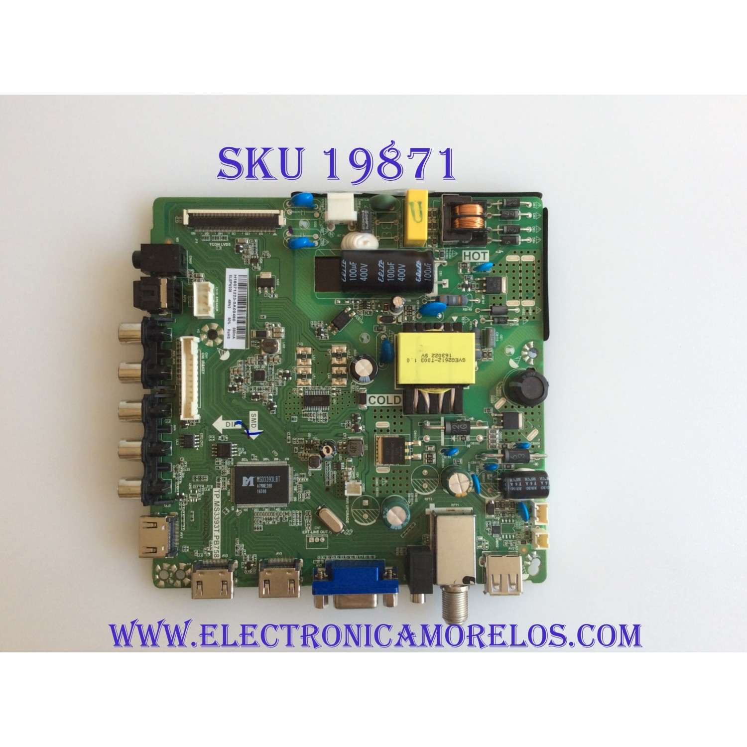 MAIN / FUENTE / (COMBO) / ELEMENT / H16071223 /H16071223-0A00460 / TP.MS3393T.PB758 / 3200218785 / PANEL BOEI320WX1-01 / MODELO ELEFW328 