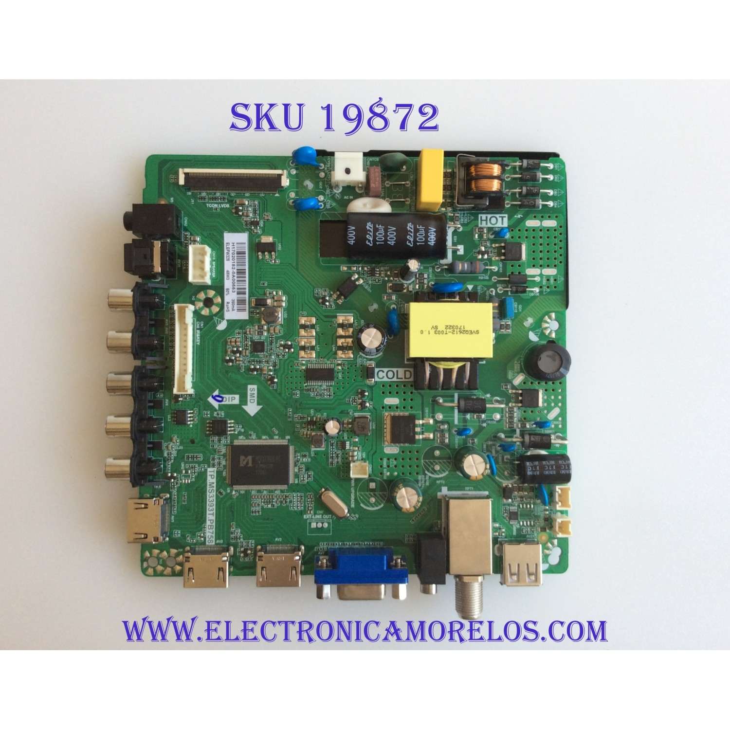 MAIN / FUENTE / (COMBO) / ELEMENT / H17020182  /H17020182-0A00553 / TP.MS3393T.PB758 / 3200282494 / PANEL BOEI320WX1-01 / MODELO ELEFW328 