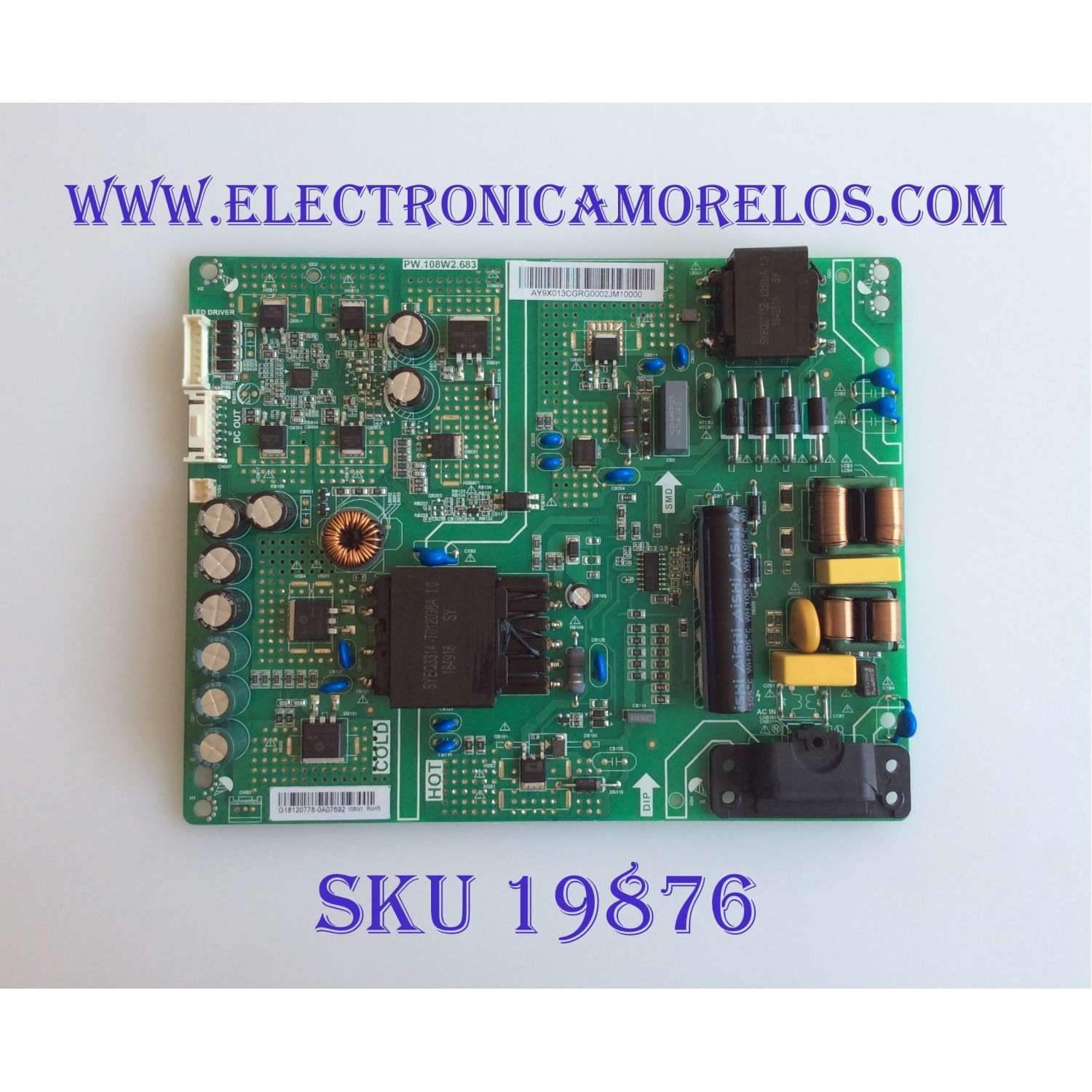 FUENTE DE PODER PARA TV VIZIO 4K UHD SMART TV / NUMERO DE PARTE PW.108W2.683 / 192E26196A / E248237 / PANEL V500DJ6-D03 Rev.C5 / MODELOS V505-G9 / V505-G9 LINIXX / V505-G9 LIAIXX / V505-G9 LINIXXKU / V505-G9 LINIXXKV / V505-G9 LINIXXMV / V505-G9 LIAIXXXW