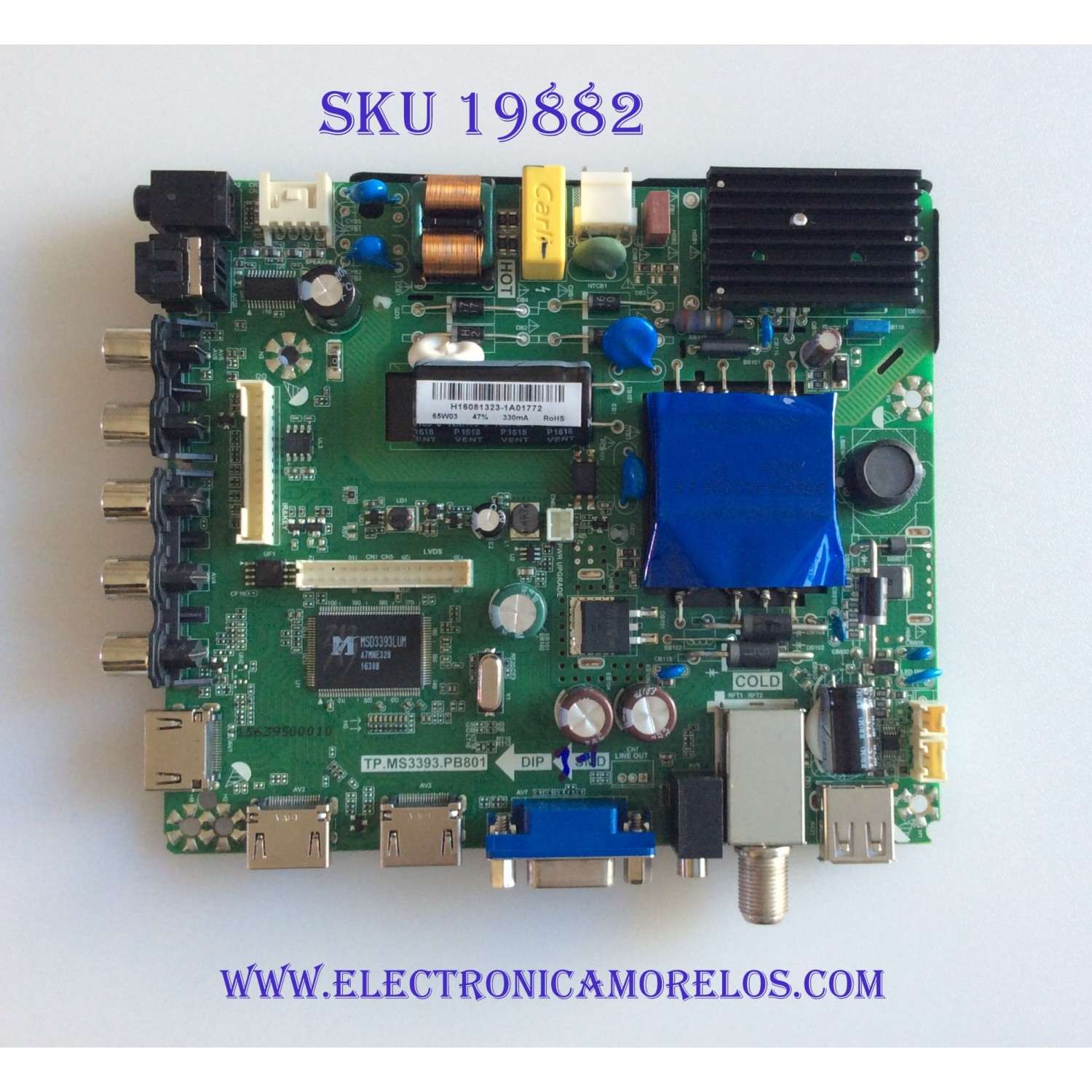 MAIN / FUENTE (COMBO) / ELEMENT H16081343 / TP.MS3393.PB801 / 34016550 / PANEL LC390T A2A / MODELO ELEFW328