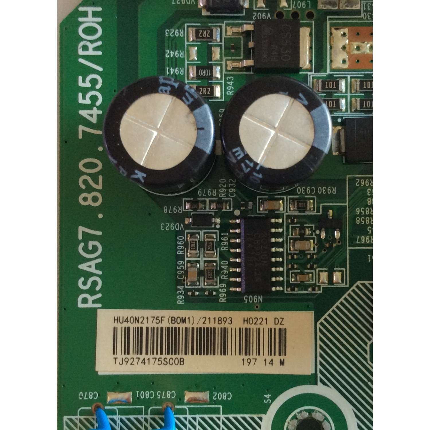 MAIN / FUENTE (COMBO) / INSIGNIA 211893 / RGSA7.820.7455/ROH / PANEL JHD396D5F01/SO/BBY/FM/ROH / MODELO NS-40D420NA18 - Imagen 2