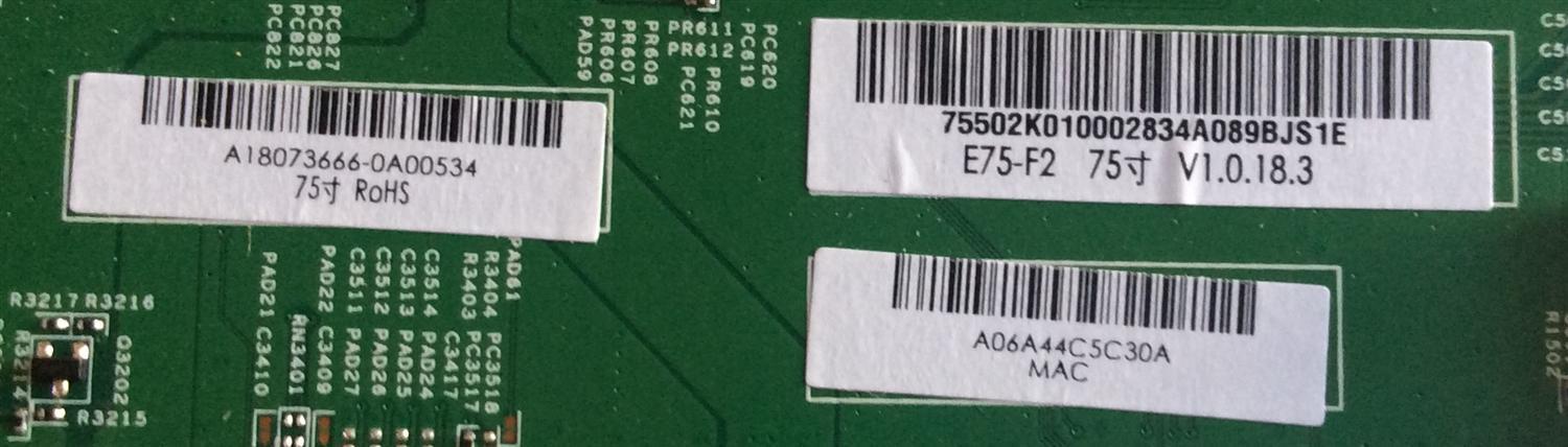 MAIN / VIZIO / 791.02K10.0002 / 75502K010002 / 748.02K01.0 / A18073666 / PANEL LC750EQY/ MODELO E75-F2 LWZJWWMU  - Imagen 2