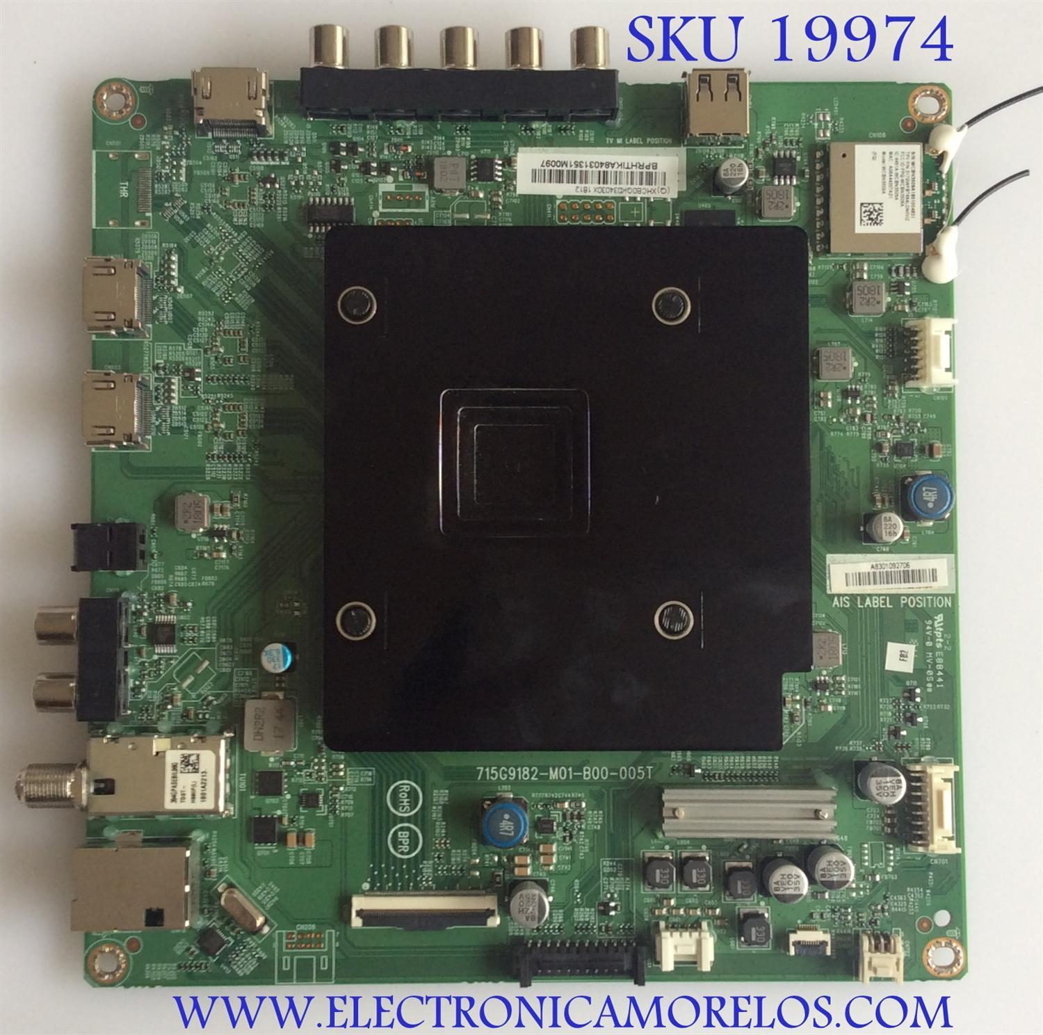 MAIN / VIZIO / 756TXHCB0QK034 / 715G9182-M0D-B00-005T / (Q)XHCB0QK034020X / PANEL TPT430U3 -QVN03.U REV.S0B0J / MODELOS E43-F1 LTMWWTMU / E43-F1 LTTWWTKU