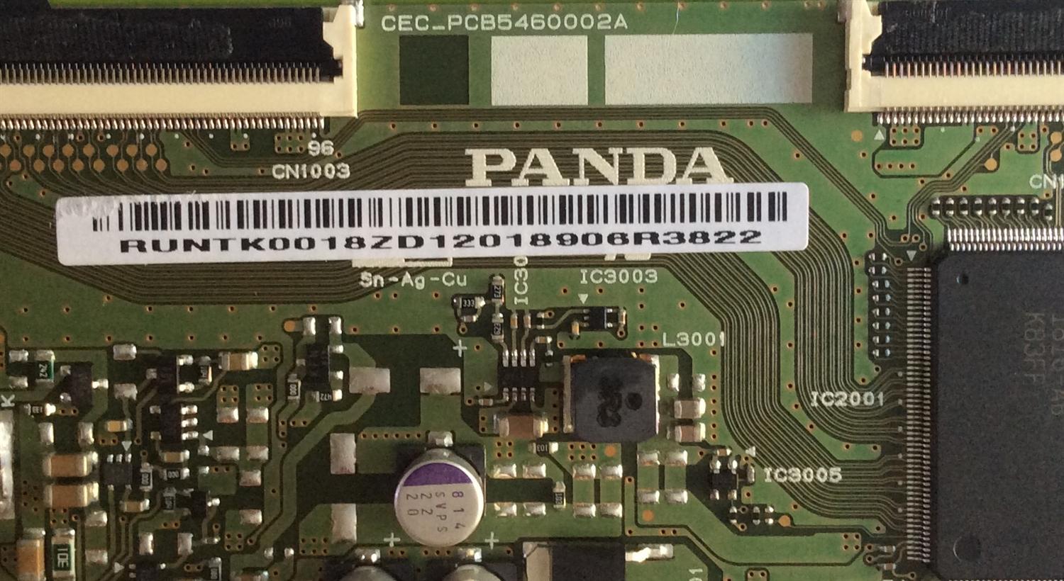 T-CON / RCA RUNTK0018ZD / CEC_PCB5460002A / RUNTK0018ZD12018906R3822 / PANEL LC546PU2L / MODELO RNSMU5536-B  - Imagen 2