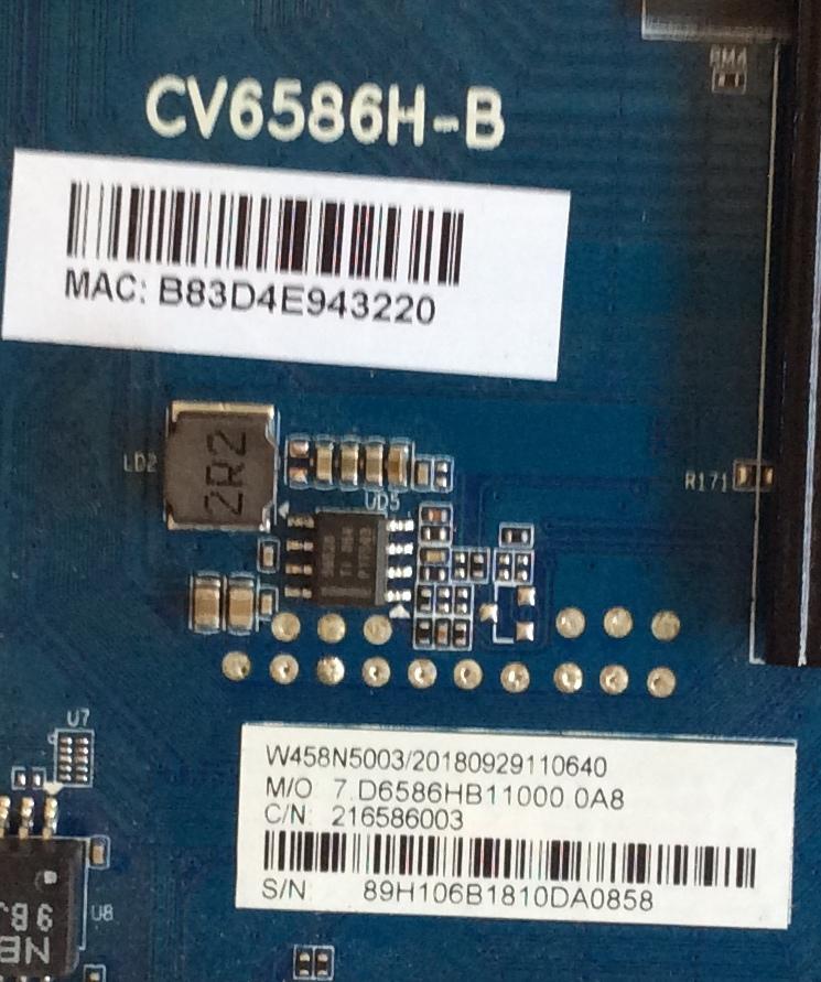 MAIN / RCA / NUMERO DE PARTE 216586003 / 7.D6586HB / CV6586H-B / W458N5003 / 20180929 / MODELO RNSMU6536-B  - Imagen 2