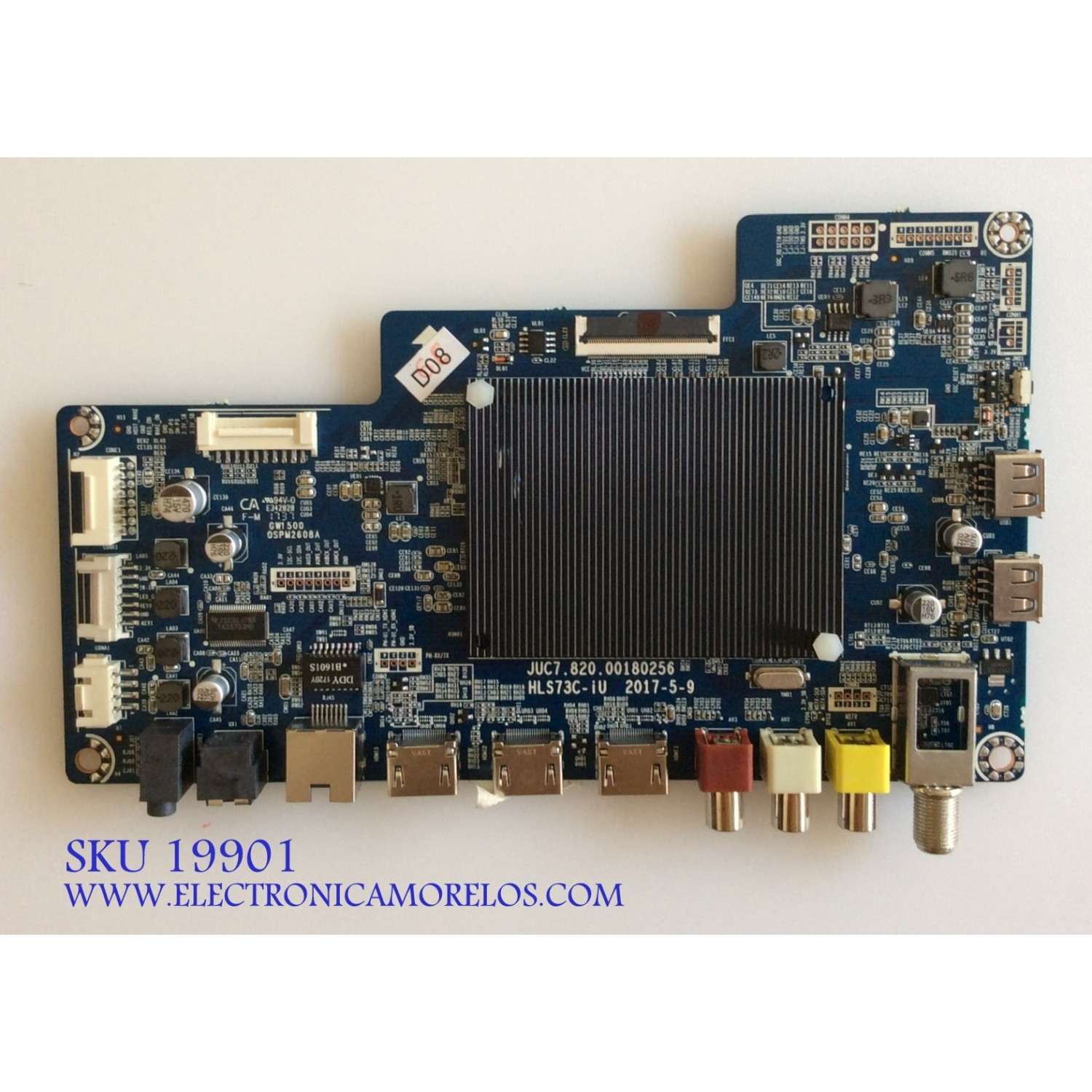 MAIN PARA TV RCA·ROKU TV 4K UHD HDR SMART TV / NUMERO DE PARTE RTRU6527-US / JUC7.820.00180256 / GW1500 / HLS73C-IU / 0SPM2608A / PANEL C650U17-E68-S (G01) / MODELO RTRU6527-US