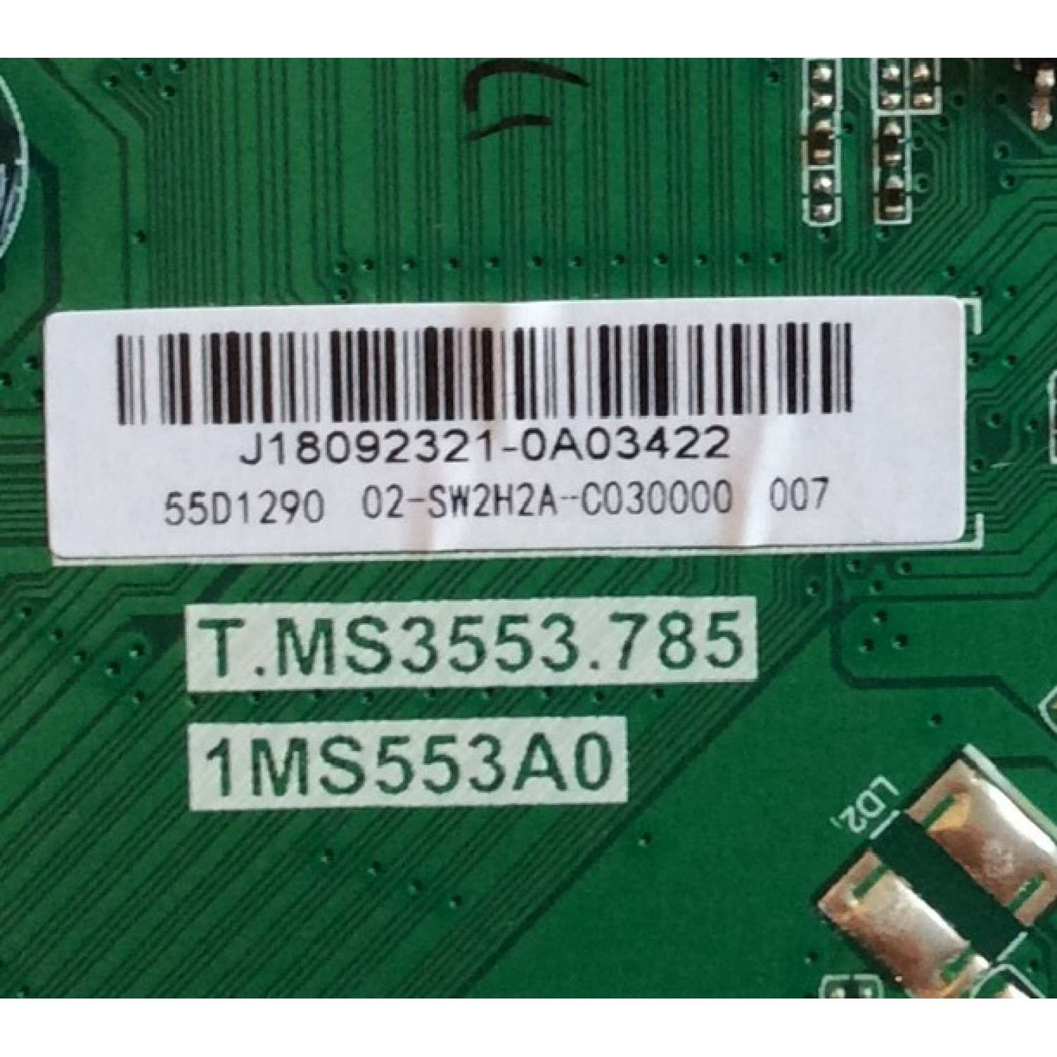 MAIN HITACHI / 02-SW2H2A-C030000 / J18092321 / T.MS3553.785 / 1MS553A0 / 55D1290 / PANEL LVF550CSDX / MODELO 55E31  - Imagen 2