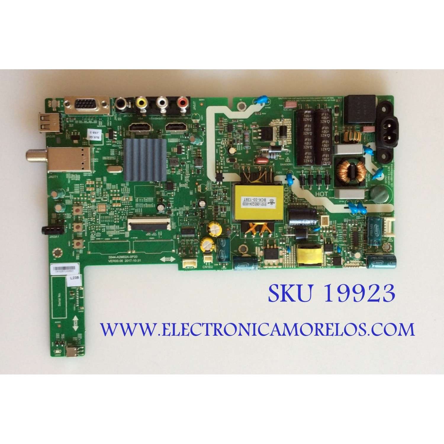 MAIN / FUENTE (COMBO)/ SKYWORTH / 1810267U / 5844-A2M02A-0P20 / 06C34JQ7A1205A4 / SJX-QCJX8-3 / E239218 / PANEL V400HJ6-PE1 REV.C3 / MODELO 40E2 