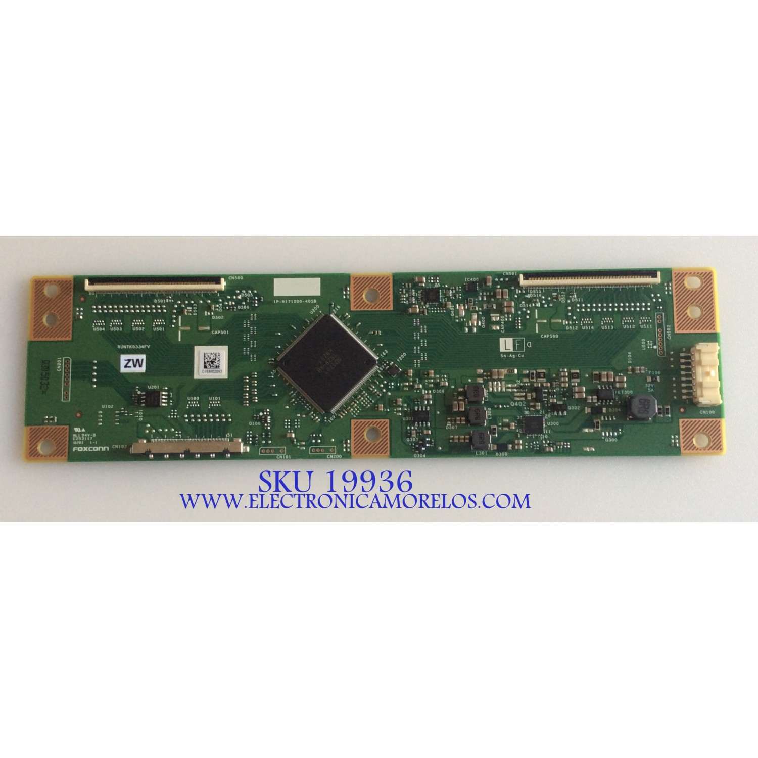 T-CON PARA TV VIZIO / NUMERO DE PARTE RUNTK0334FVZW / 1P-0171X00-40SB / RUNTK0334FV ZW / C-VE6W020043 / E253117 / PANEL SD600DUA-1 / MODELOS D60-F3 / D60-F3 LFTRXBKU / D60-F3 LFTRXBLU