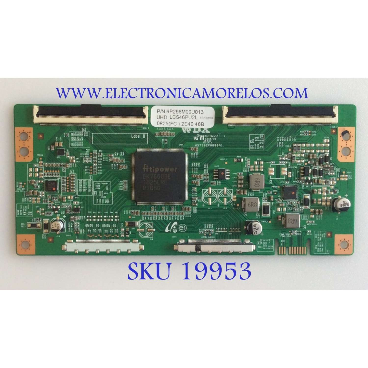 T-CON PARA TV ELEMENT / NUMERO DE PARTE 6P296M00U013 / H57302PN080A1 / LC546PU2L / MODELOS  E4SFT5517 A9L2M / E4SFT5517 H8D1H / E4STA5517 H8L1M / WE55UN4108 / RNSMU5536-B