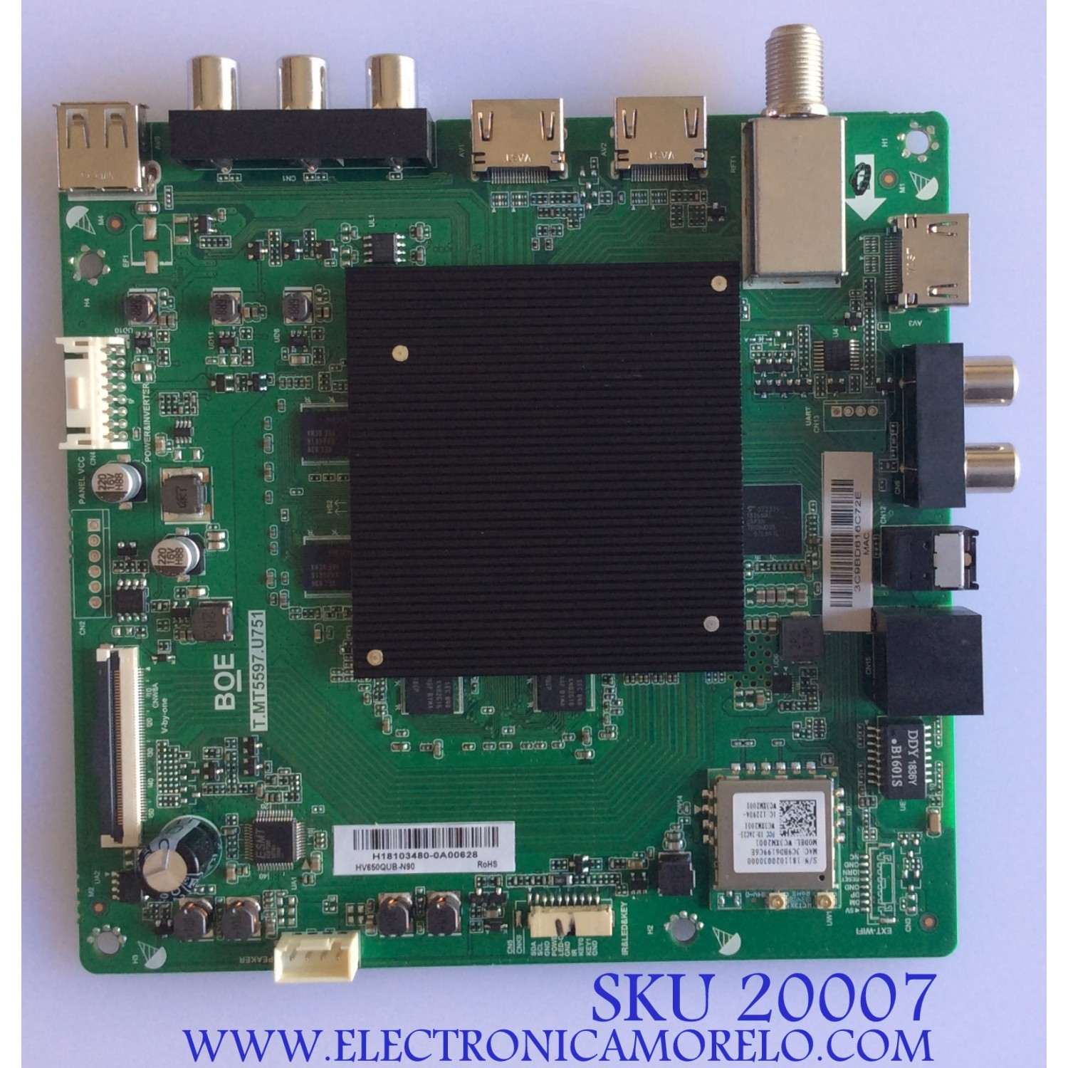 MAIN PARA TV VIZIO ORIGINAL 4K UHD HDR SMART TV / NUMERO DE PARTE 60101-02127 / T.MT5597.U751 / 3200564782 / N4C820E09584A4 / HV650QUB-N90 / PANEL BOEI650WQ1_H / DISPLAY HV650QUB-N9D / MODELO D65X-G4 / D65X-G4 LHBFXV / D65X-G4 LHBFXVAU / D65X-G4 LHBFXVCU
