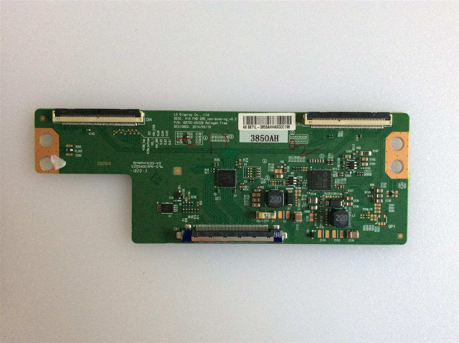 T-CON PARA TV HITACHI / NUMERO DE PARTE 6871L-3850A / 6870C-0532B / 3850A / PANEL LC490DUY-SHA2 / DISPLAY LC490DUY (SH)(A2) / MODELOS LE49A509 / 49L310U / 49L420U / 49LF421U19 / HKP49SM9