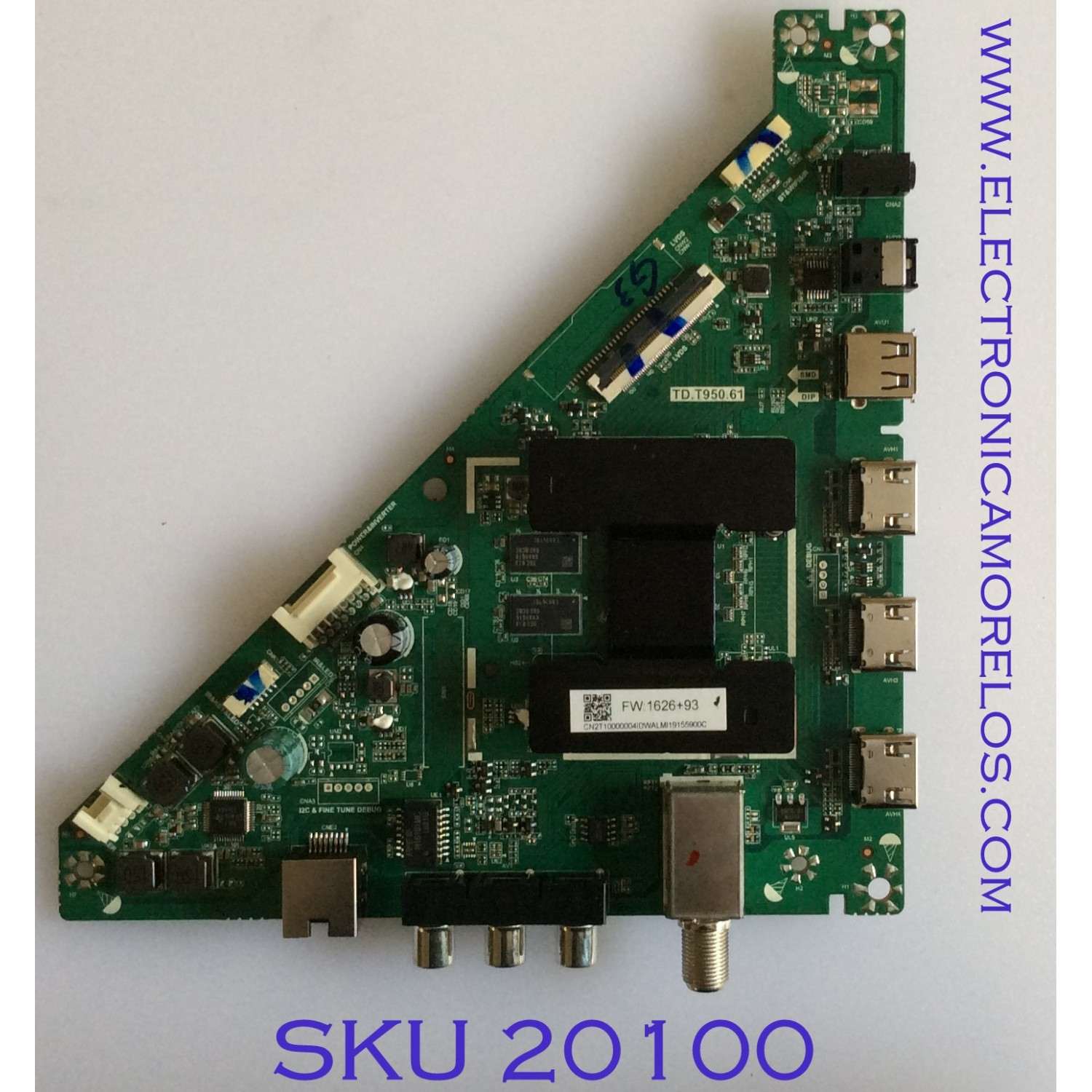 MAIN PARA TV TOSHIBA HD SMART TV / NUMERO DE PARTE CN2T10000004ID / TD.T950.61 / CN2T10000004IDWALMI / K430WDRC-UD300 / PANEL K430WDRB / DISPLAY T430HVN01.2/ MODELO 43LF421U19 / 43LF421U19 REV.A