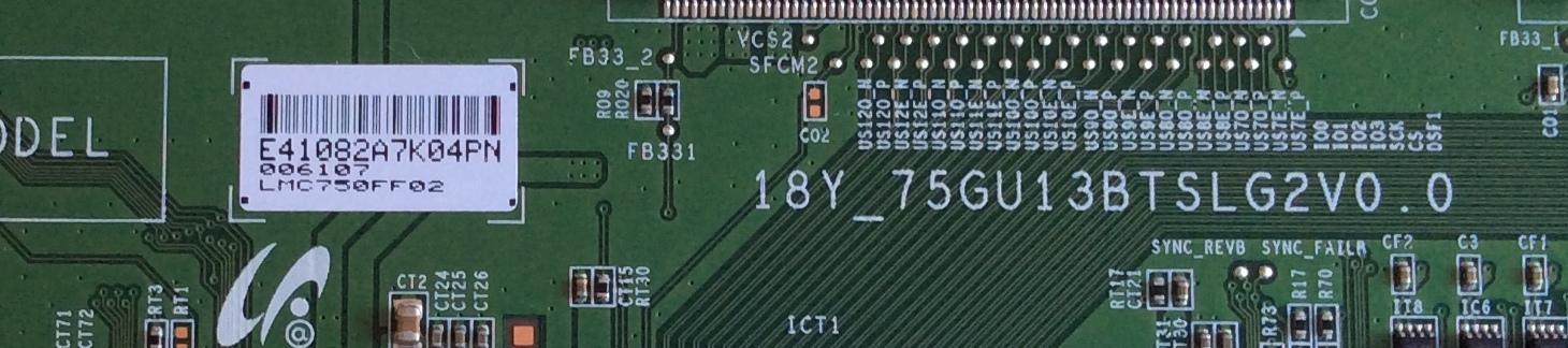 T-CON / LJ94-41082A / 18Y_75GU13BTSLG2V0.0 / 41082A / PANEL'S LK750RP1A00 / CN750NC972 / MODELOS RTU7575 / W75 S4TV58DB - Imagen 2