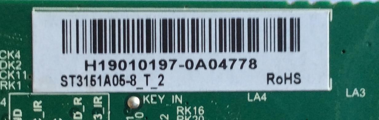 MAIN  TOSHIBA / CN2T1D200010ID / H19010197 / TD.T950.61 / FW:1626+93 / PANEL ST3151A05-8 / MODELO 32LF221U19 - Imagen 2