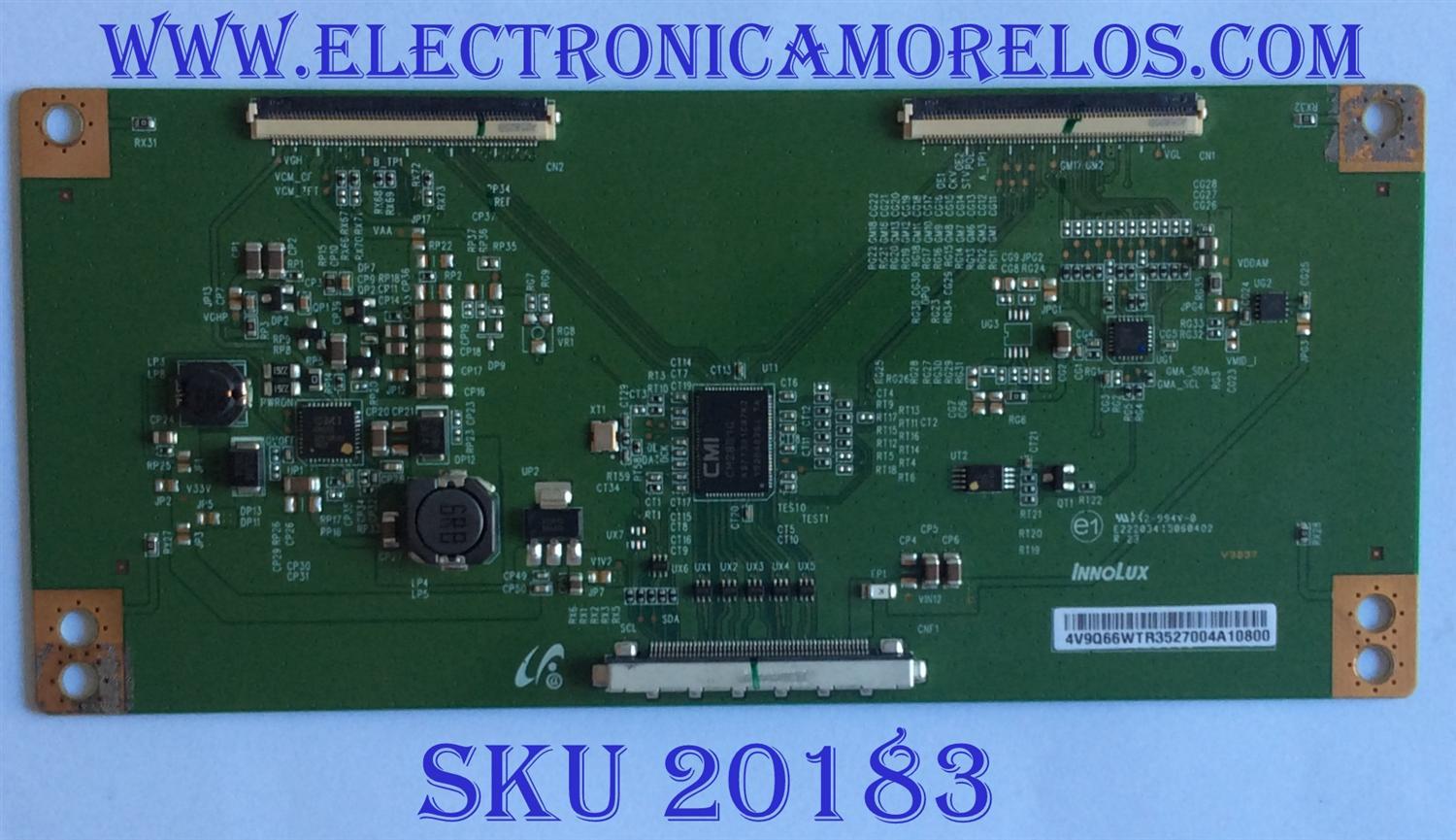 T-CON / LG / 4V9Q66WTR / 15060402 / 4V9Q66WTR3527004A10800 / PANEL NC500DUN VXBP3 / MODELO 50LF6100-UA.BUSJLOR