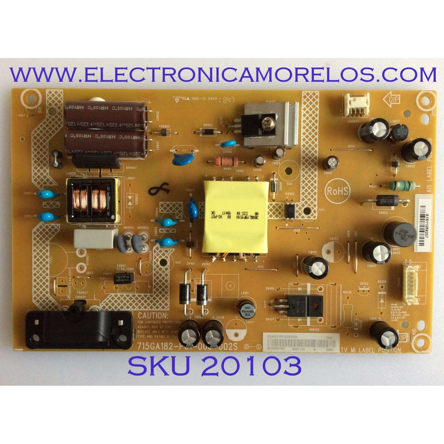 FUENTE DE PODER / VIZIO / ADTVG1206XA6 / 715GA182-P01-000-002S / (X)ADTVG1206XA6 / PANEL TPT320B5-FHBN0.K REV. 49P2AN / MODELO D32-F1 LTQUVMQU