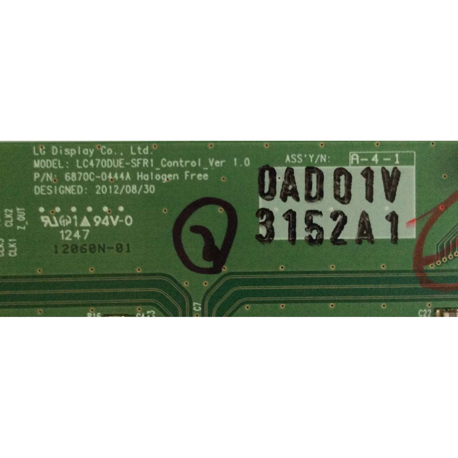 T-CON / LG / HP / 6871L-3152A / 6870C-0444A / PANEL LC470DUE (SF)(R1) / MODELOS 47LN5400-UA.BUSYLHR / LD4745TM - Imagen 2