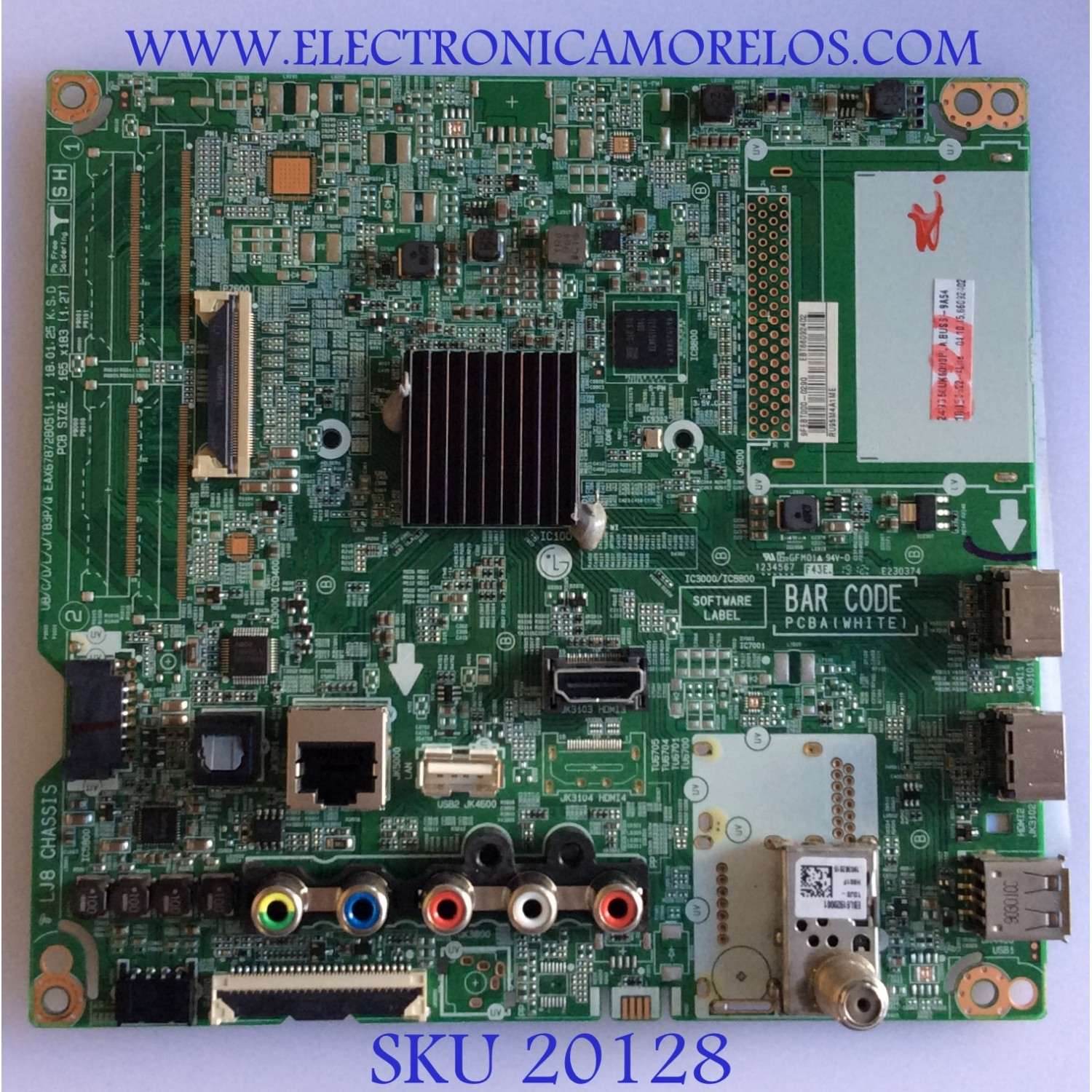 MAIN ORIGINAL PARA TV LG / NUMERO DE PARTE EBT66092402 / EAX67872805 / EBT000-0290 / PANEL NC500DQE VHGX1 / MODELO 50UK6090PUA / 50UK6090PUA.BUSSLOR