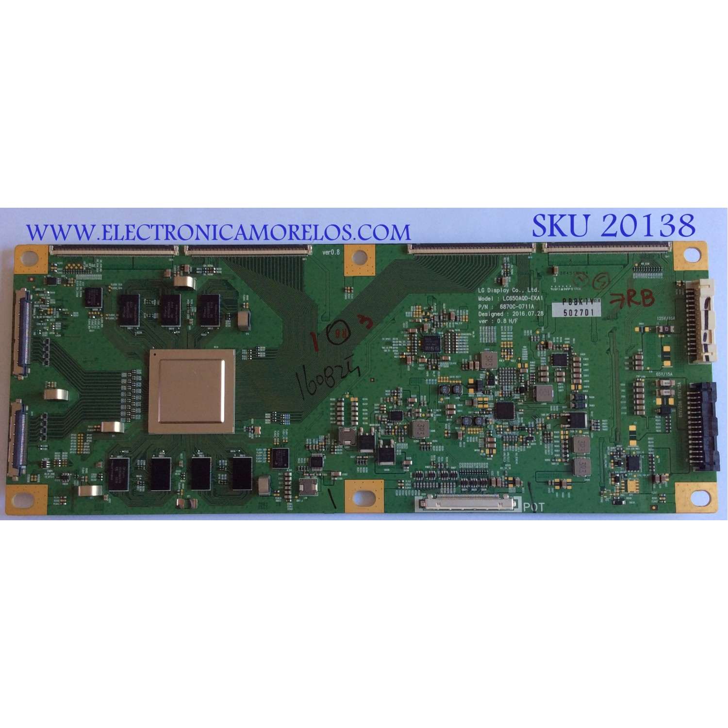 T-CON / LG / 6871L-5027D / 6870C-0711A / LC650AQD-EKA1 / PANEL LC650AQD (EK)(A2) / MODELO OLED65B7P
