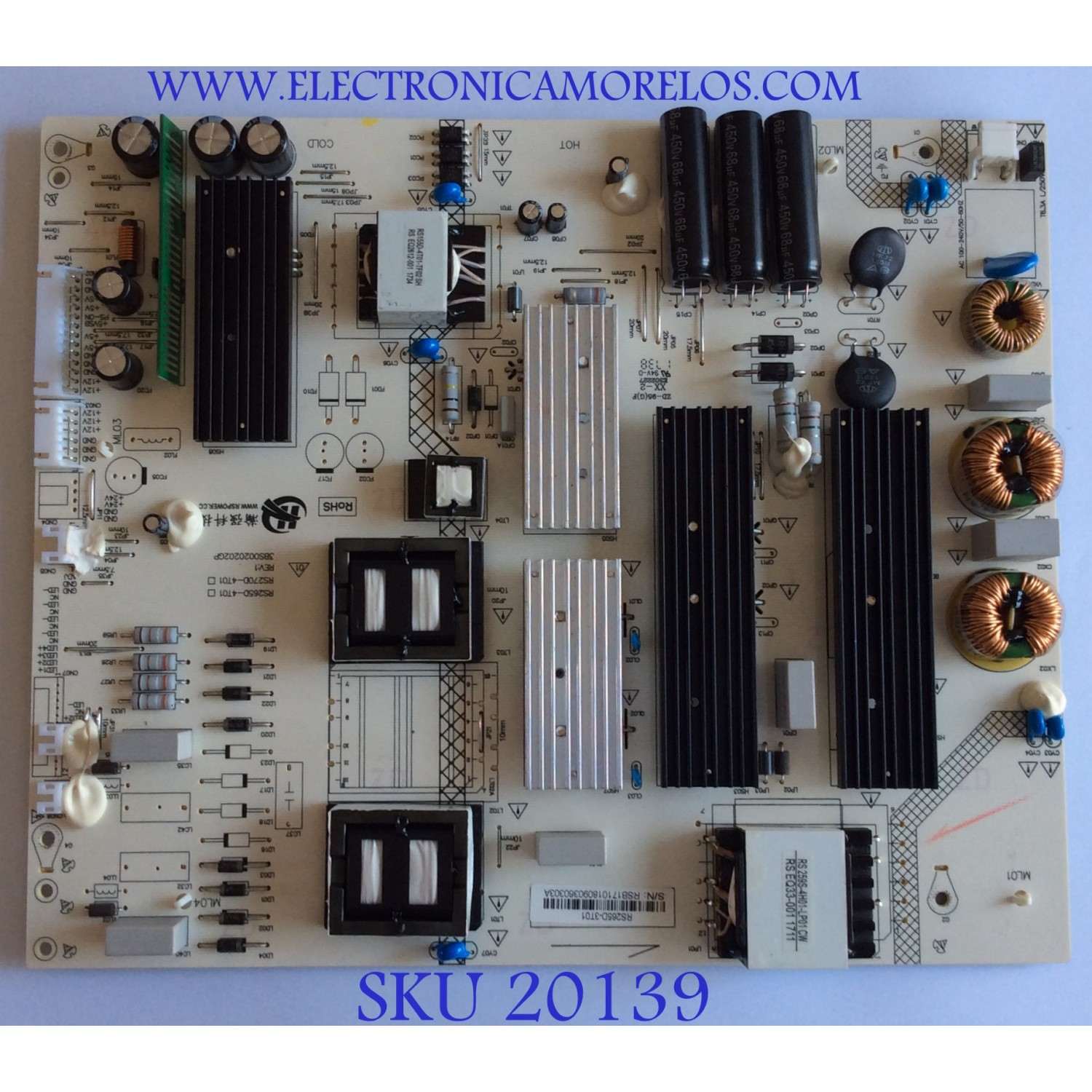 FUENTE DE PODER / RCA / RS265D-3T01 / 3BS0020202GP / PANEL LK750RP1A00 / MODELO RTU7575