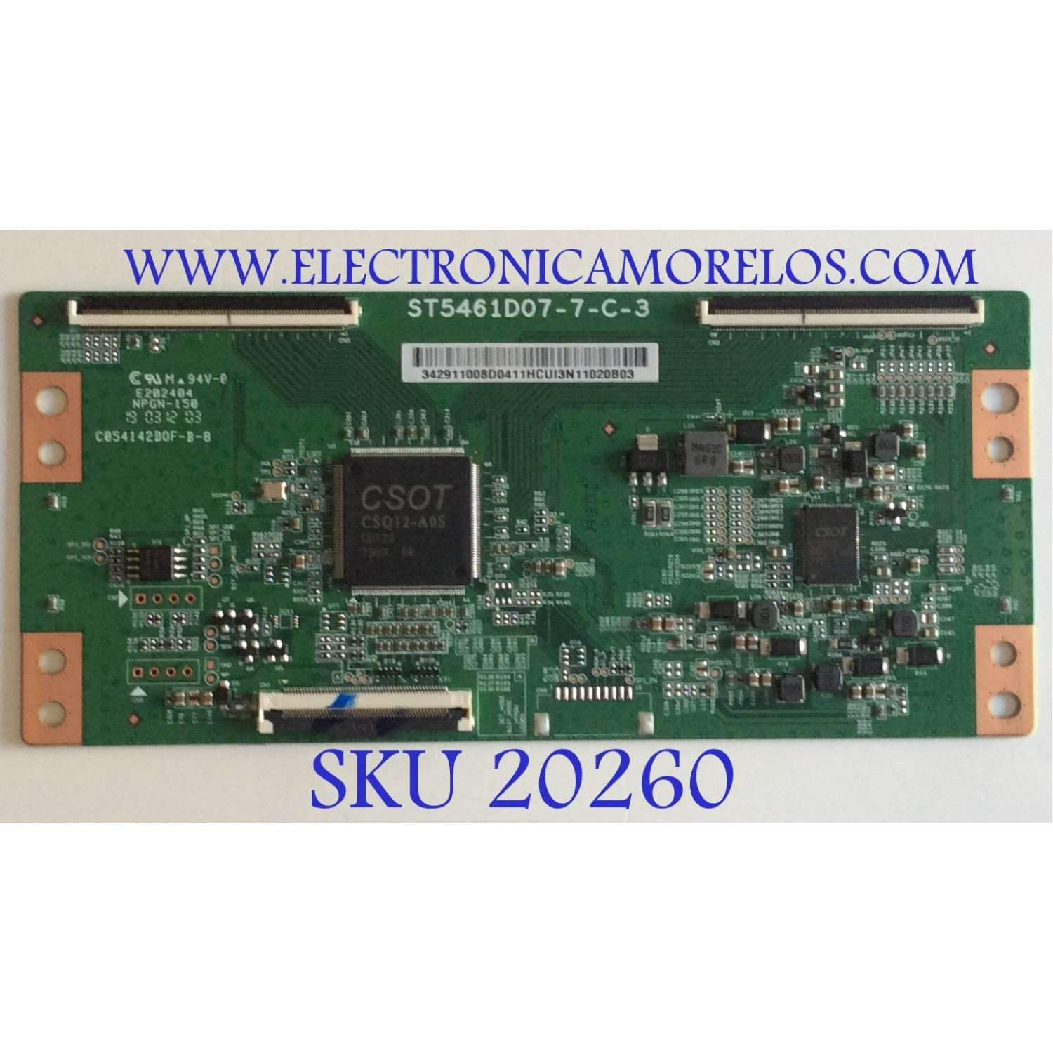 T-CON PARA TV TCL / NUMERO DE PARTE 342911008D / ST5461D07-7-C-3 / 34.29110.08D / 342911008D0411 / C054142D0F / DISPLAY ST5461D07-7 VER.2.1 / MODELOS 55LF711U20 / TF-55A810U21 / NS-55DF710NA19 / 55R613 / HKP55UHD9 / PLE-55S09UHD / 55EVLS4