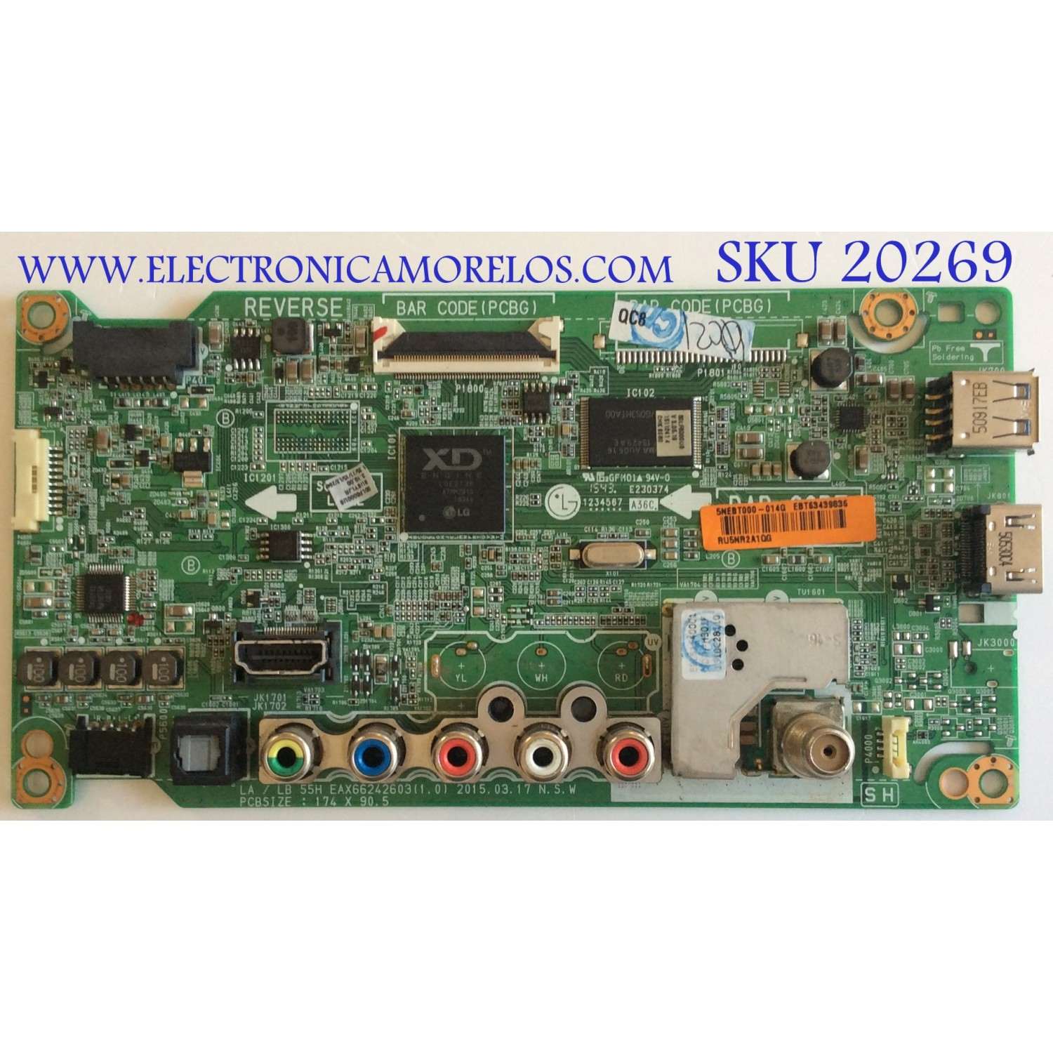 MAIN LG / EBT63439836 / EAX66242602 / 55EBT000-00UM / PANEL LC500DUE-(MG)(A3) / MODELO 50LF6000-UB BUSYLJR