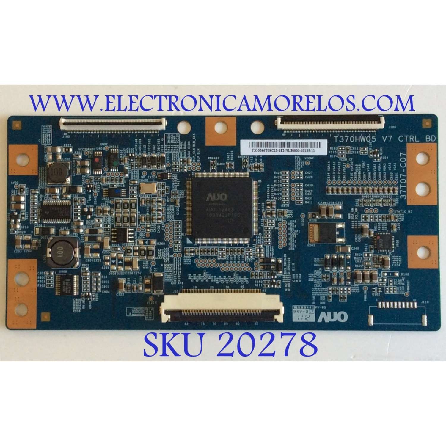 T-CON SAMSUNG / BN81-06510A / T370HW05 V7 CTRL BD / 55.46T09.C15 / 5546T09C15 / 37T07-C07 / PANEL'S T460HW08 V.7 XXXXG  / LD460CGB-A2 / MODELO UN46D6003SFXZA AN02