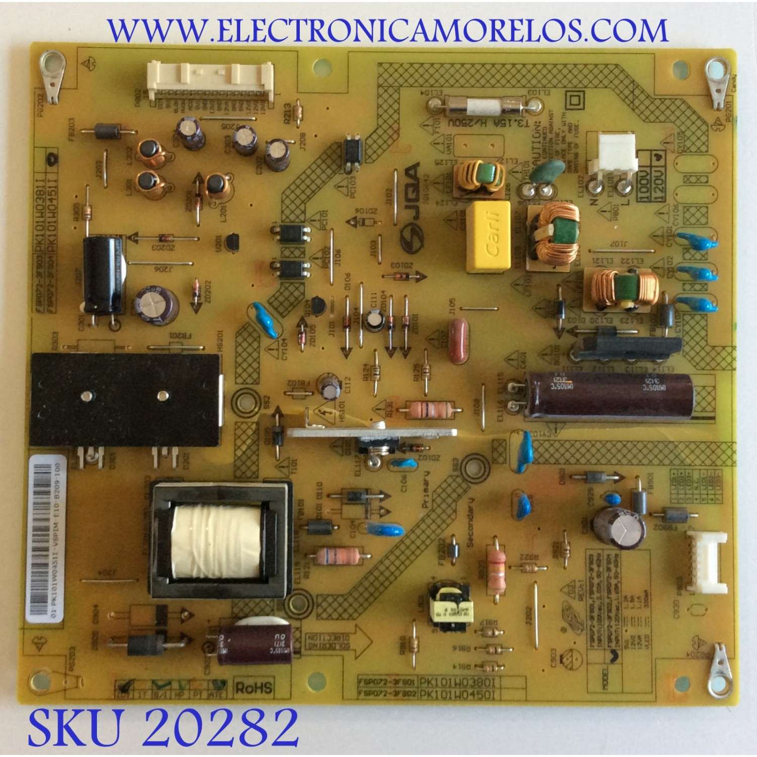 FUENTE DE PODER TOSHIBA / PK101W0451I / FSP072-3FS04 / PANEL U320DH01-TM102 Rev:KD1 / MODELO 32L1400U