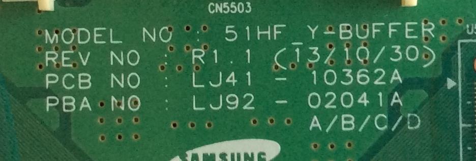 BUFFER SAMSUNG / BN96-30193A / LJ41-10362A / LJ92-02041A / 041A / MODELO PN51F5300BFXZA TS02 - Imagen 3