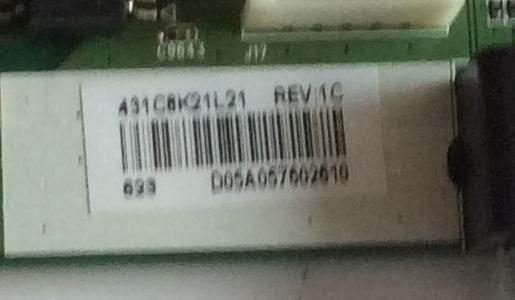 MAIN TOSHIBA / 461C8K21L21 / 431C8K21L21 / SBB55T VTV-L55730 REV:1 / PANEL K550WDR1 / MODELO 55L621U - Imagen 2