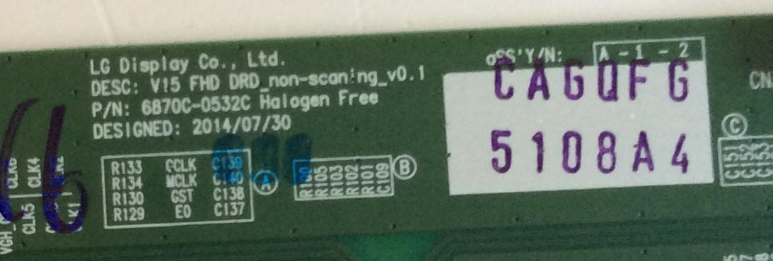 T-CON LG / 6871L-5108A / 6870C-0532C / V15 FHD DRD NON-SCANING_V0.1 / MODELO 49LV340C-UB BUSYLJR - Imagen 2