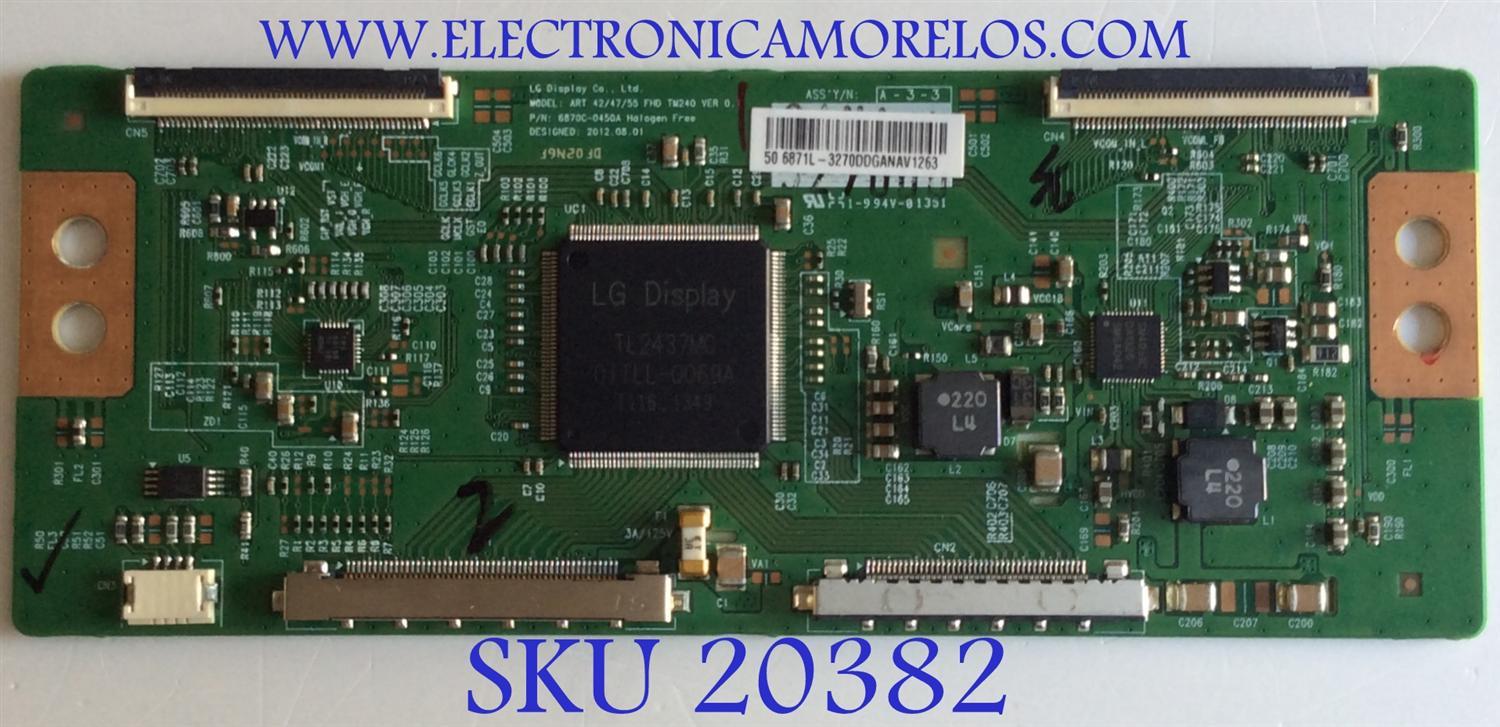 T-CON PARA TV VIZIO / NUMERO DE PARTE 6871L-3270D / 6870C-0450A / 3270D / PANEL V500FWMS01 / MODELO M501D-A2R / M501D-A2R LWJJOICQ