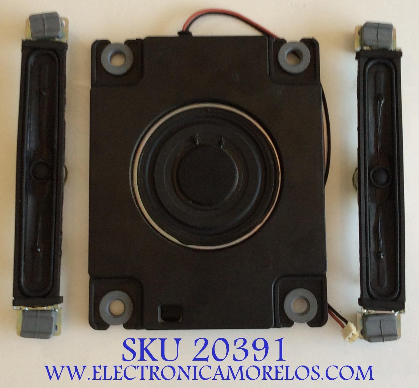 KIT DE BOCINAS PARA TV SANSUI / 072A136001 / 410305 / 070A756001 / PANEL V420H2-LE3 REV.C3 / MODELO SLED4280