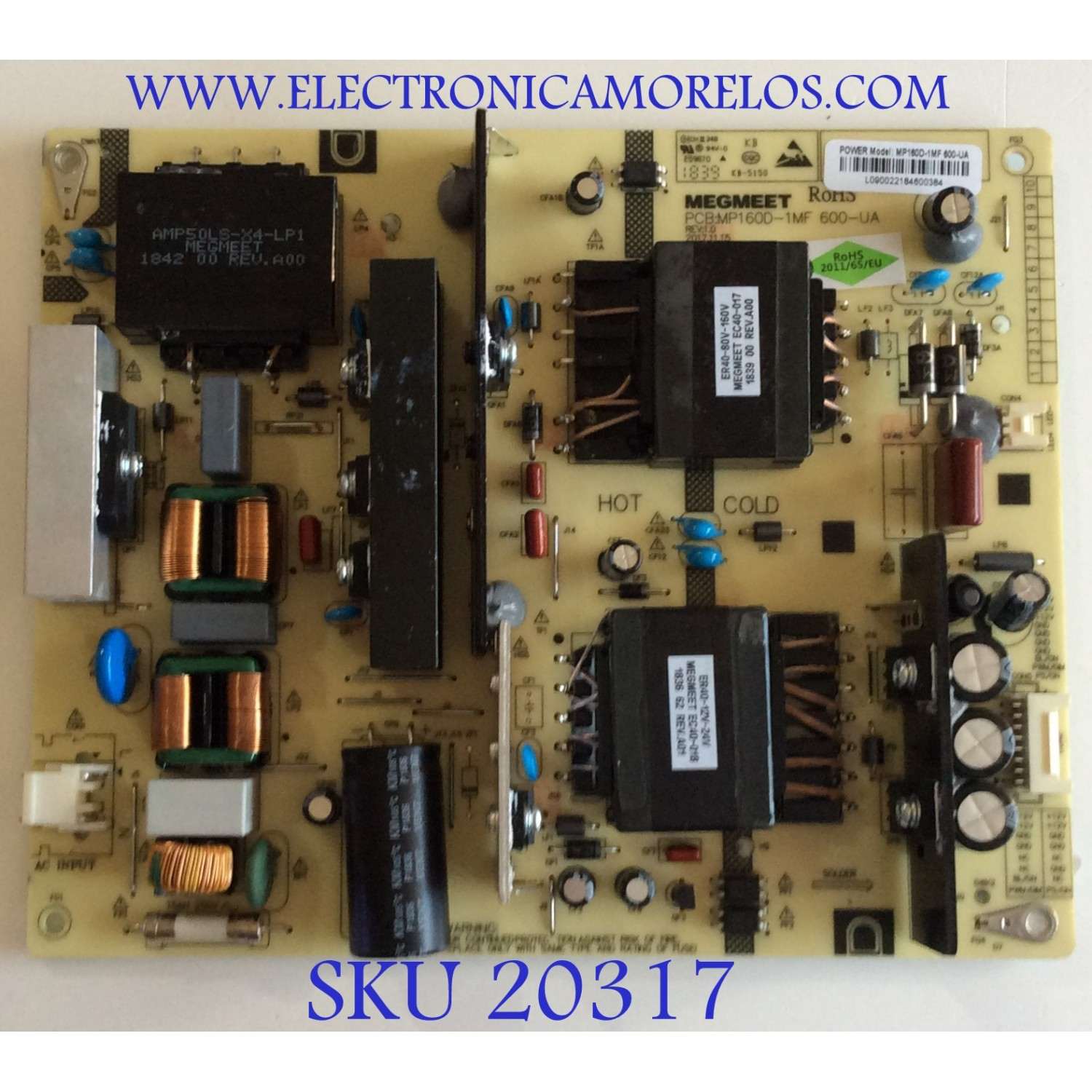 FUENTE DE PODER / ELEMENT / RCA MP160D-1MF / MP160D-1MF-600-UA / MP160D1MF600UA / MP160D-1MF 600-UA / L0900221 / PANEL C500U18-E5S-P / MODELOS E4SC5018RKU X8Q0H / RTRU5027-US /  RTRU5527-US