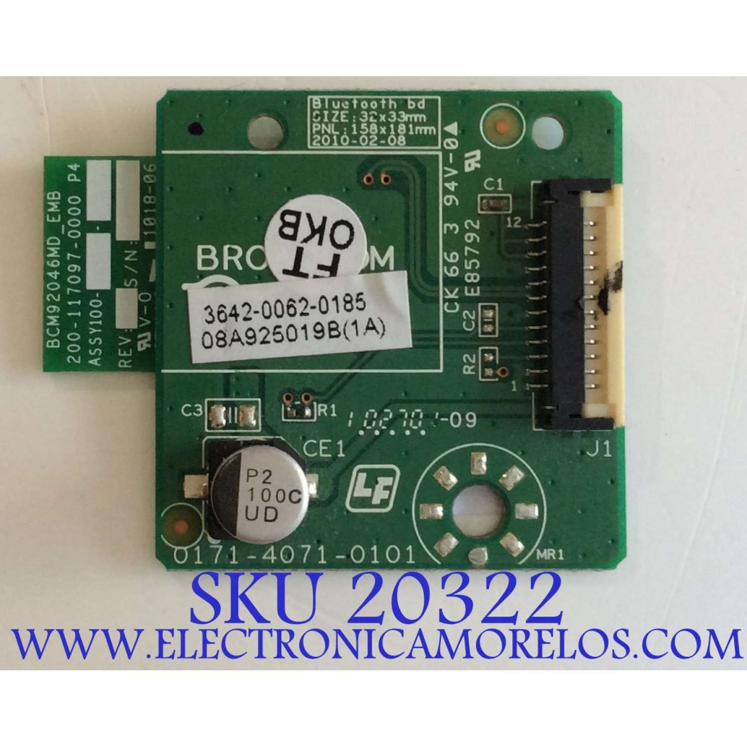 MODULO BLUETOOTH VIZIO / 3642-0062-0185 / 0171-4071-0101 / PANEL LC370EUH (SC)(R1) / MODELOS XVT323SV LAQKGHAL / XVT373SV / XVT553SV LASPGLAL / XVT553SV LAQPGLAM
