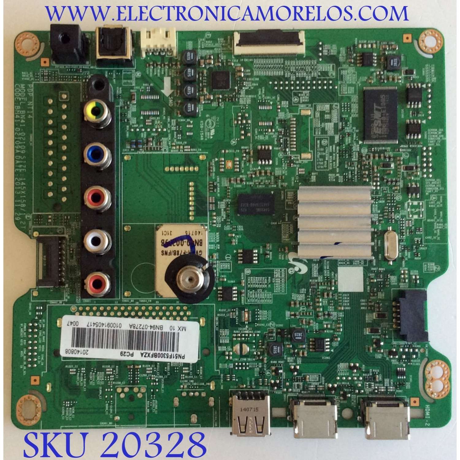 MAIN  SAMSUNG / BN94-07278A / BN41-02109A / BN97-08068A / PANEL S51FH-YB05 / MODELO PN51F5300BFXZA TS02