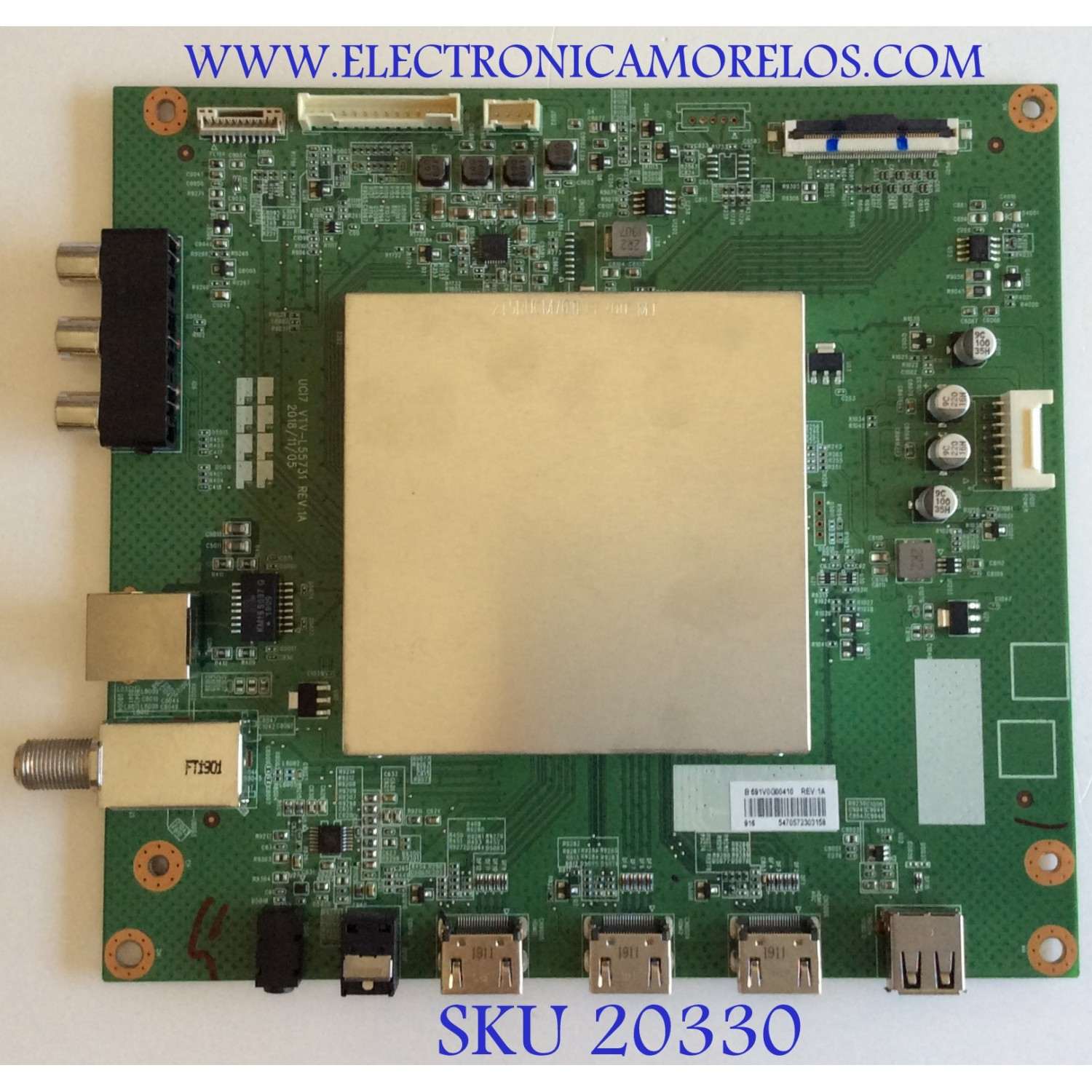 MAIN TOSHIBA / 691V0G00410 / 631V0G00410 / UC17 VTV-L55731 REV:1A / PANEL U500DU01-TT107 / DISPLAY T500QVN03.7 / MODELO 50LF711U20