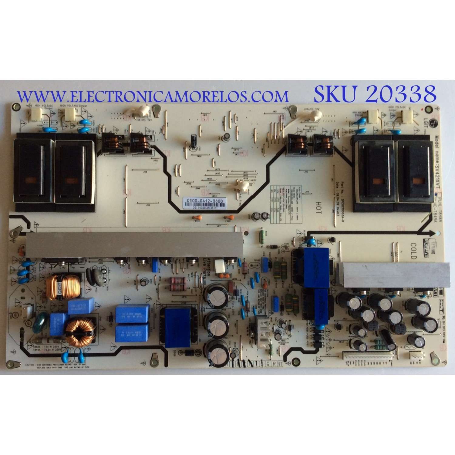 FUENTE DE PODER VIZIO / 0500-0412-0800 / 3PCGC10003A-R / PLHC-T849A / 0500-0412-0800R / PANEL LC470WUF-(SB)(M1) / MODELO SV471XVT