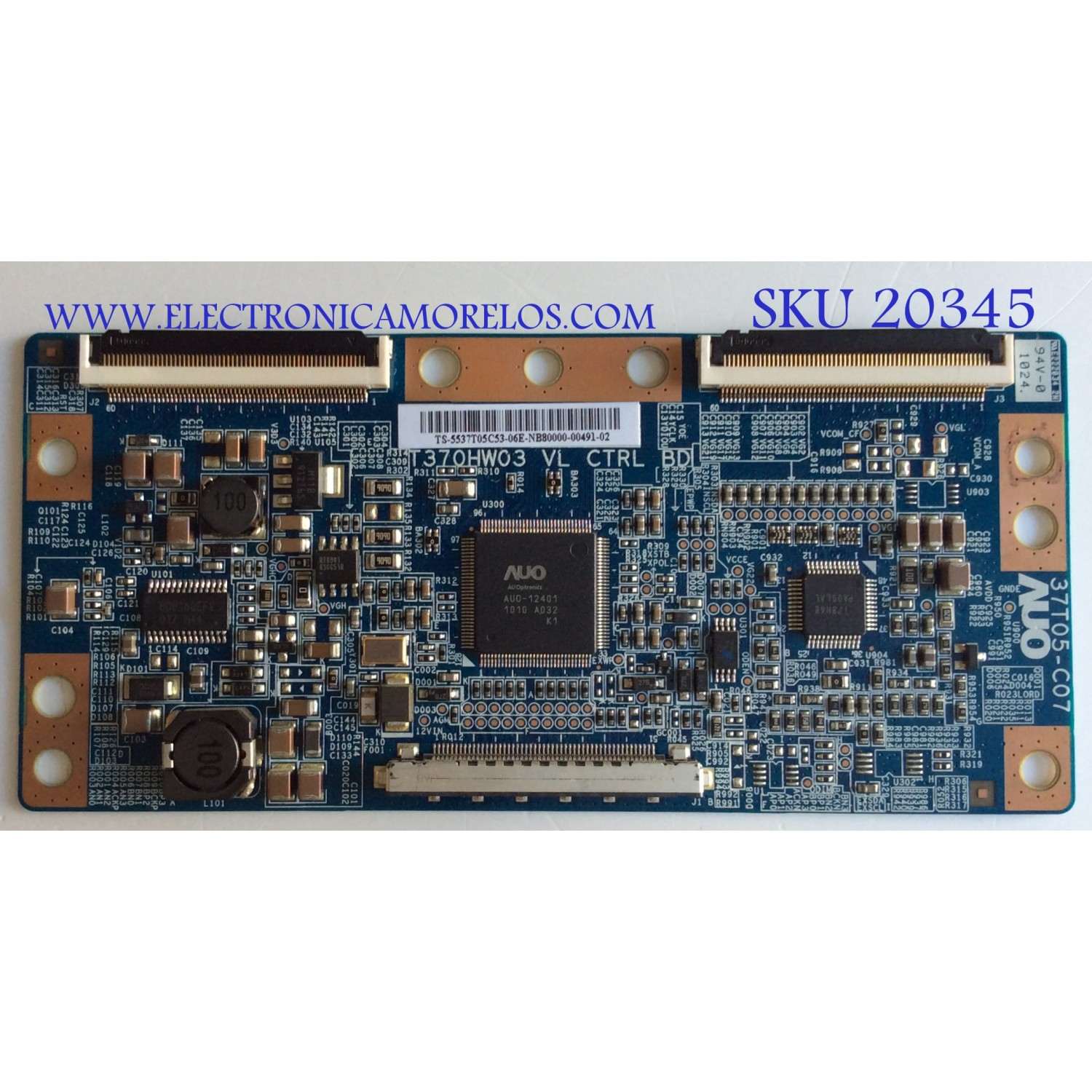 T-CON VIZIO / 55.37T05.C53 / 37T05-C07 / PANEL T370HW03 V.L / MODELO E370VL
