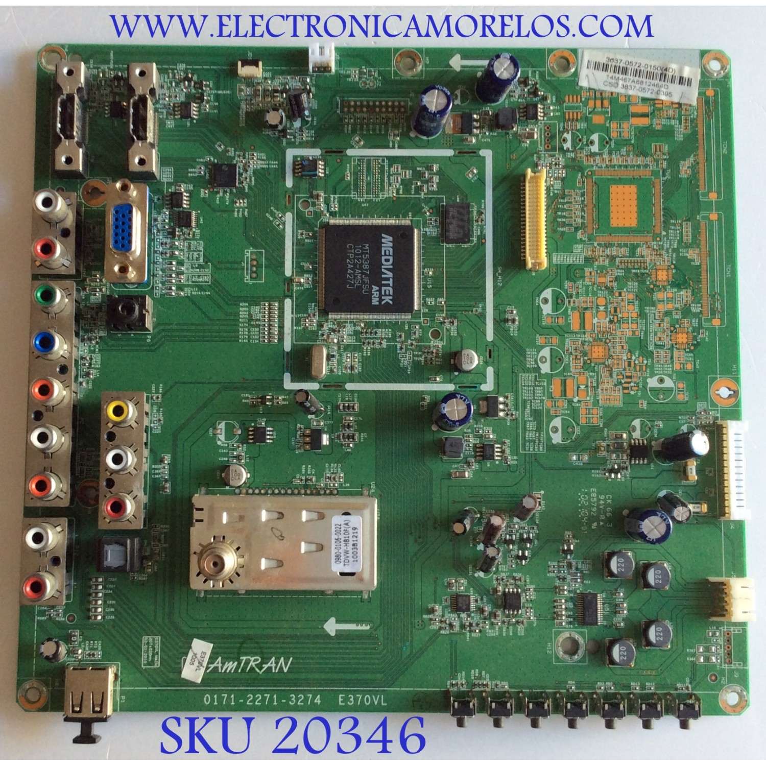 MAIN VIZIO / 3637-0572-0150 / 0171-2271-3274 / 3637-0572-0395 / PANEL T370HW03 V.L / MODELO 370VL LASAHJBL 