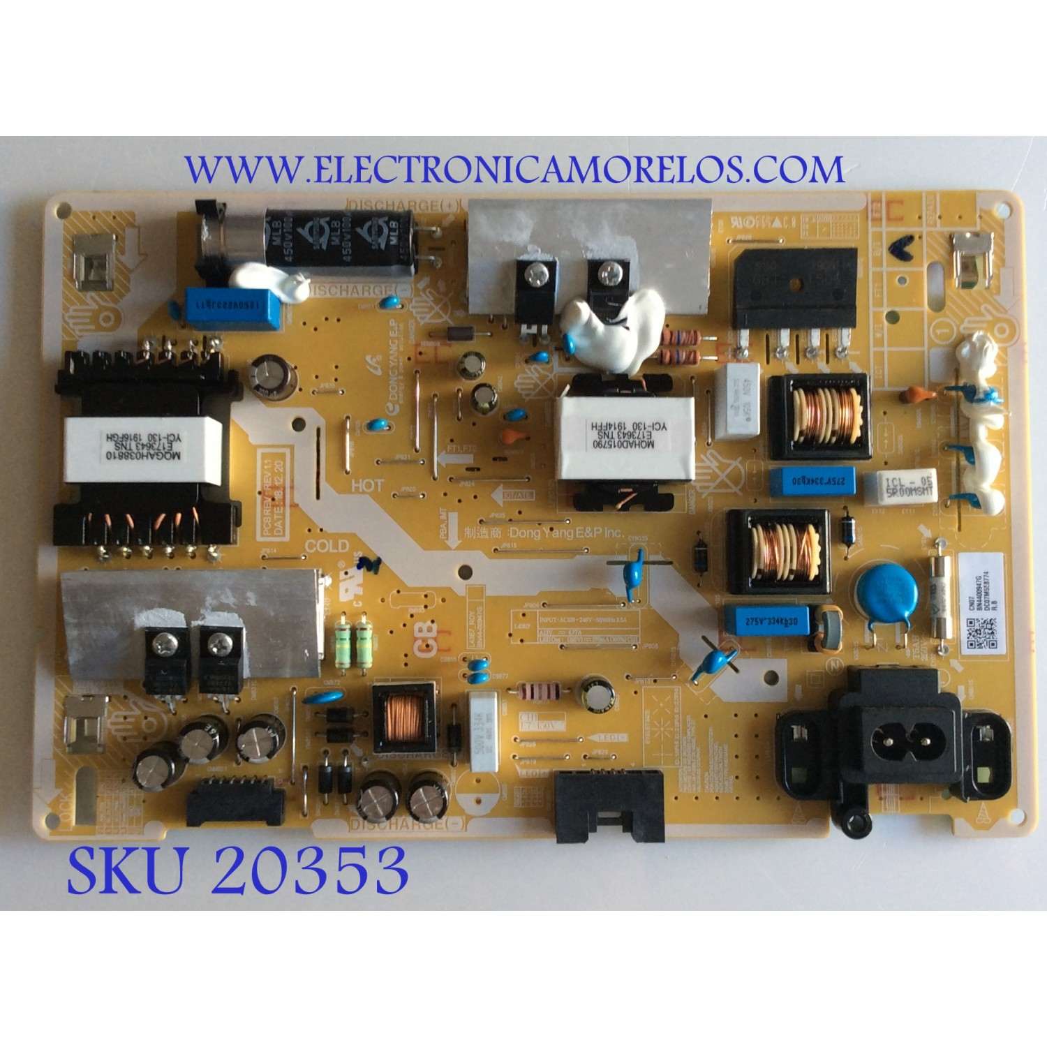 FUENTE DE PODER PARA TV SAMSUNG / NUMERO DE PARTE BN4400947G / L43E7_RDY / BN44-00947G / PANEL'S CY-NN043HGNV1H / CY-NN043HGEVMH / MODELOS UN43NU6900 / UN43NU6950 / UN43RU7100 / UN43RU7200 / UN43RU7200FXZA CC06 / UN43RU7200FXZA AA01 / UN43RU7100FXZX AA01