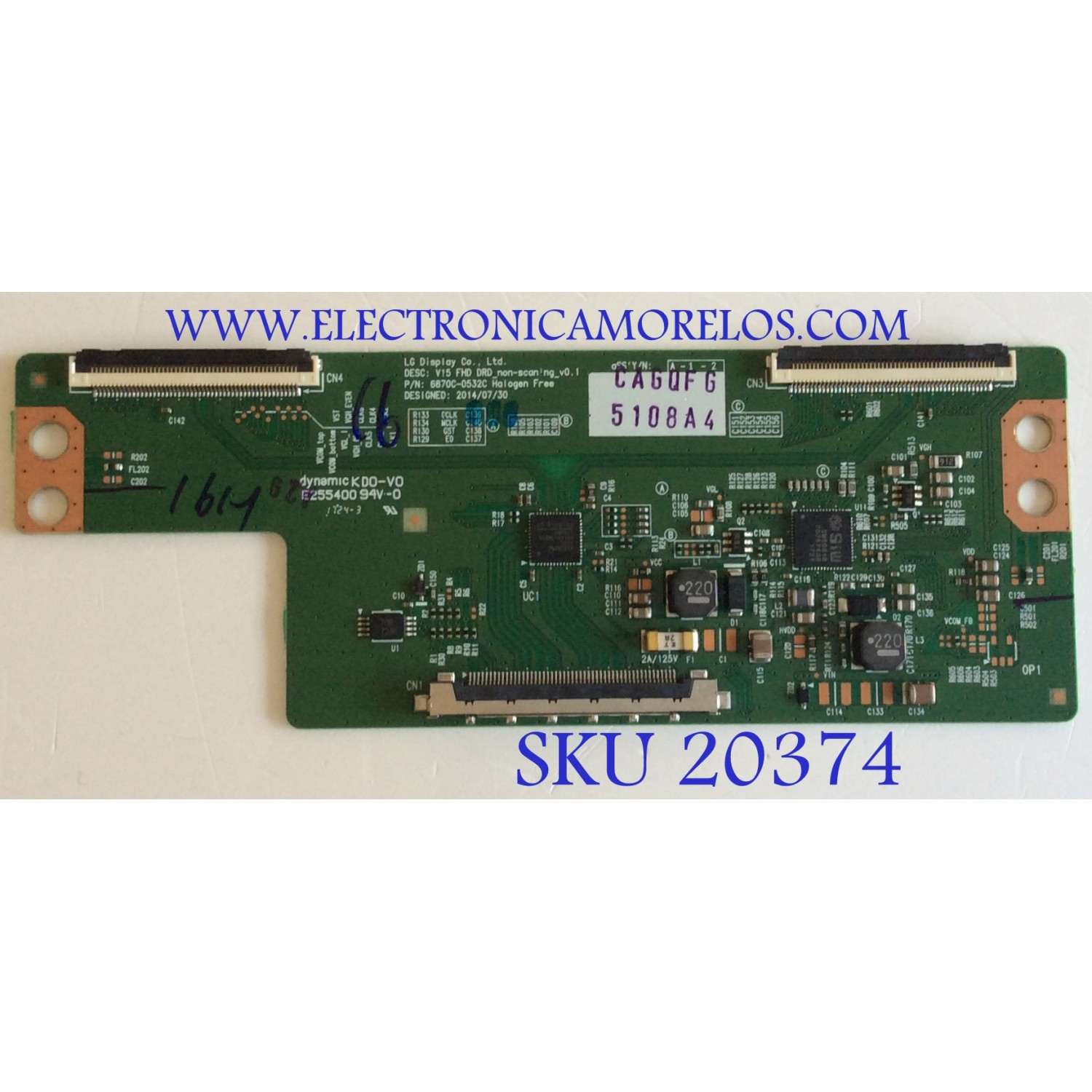 T-CON LG / 6871L-5108A / 6870C-0532C / V15 FHD DRD NON-SCANING_V0.1 / MODELO 49LV340C-UB BUSYLJR
