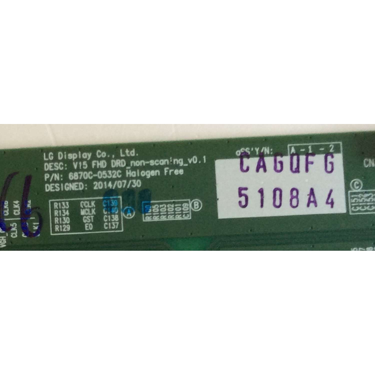 T-CON LG / 6871L-5108A / 6870C-0532C / V15 FHD DRD NON-SCANING_V0.1 / MODELO 49LV340C-UB BUSYLJR - Imagen 2