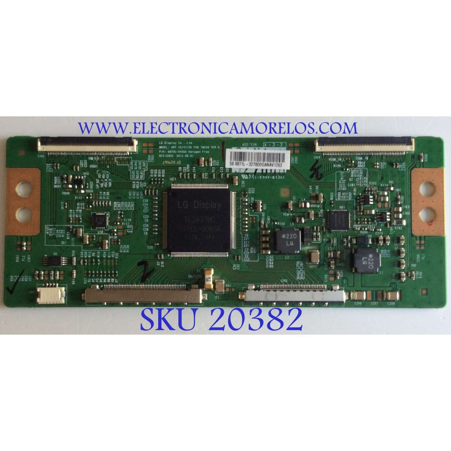 T-CON PARA TV VIZIO / NUMERO DE PARTE 6871L-3270D / 6870C-0450A / 3270D / PANEL V500FWMS01 / MODELO M501D-A2R / M501D-A2R LWJJOICQ
