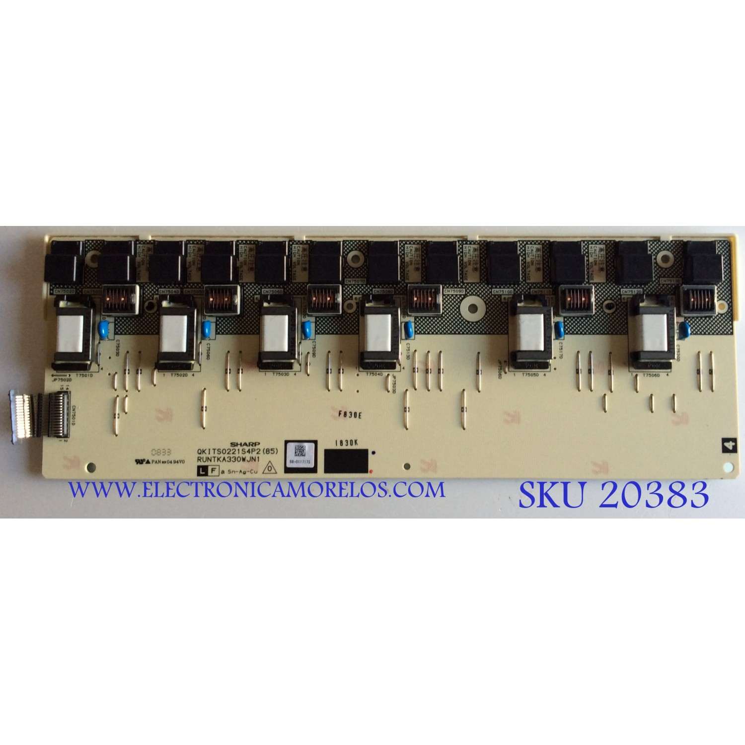 BACKLIGHT INVERTER SHARP / RUNTKA330WJN1 / QKITS0221S4P2 / 88-011717S / PANEL LK520D3LZ50R / MODELO LC-52D64U