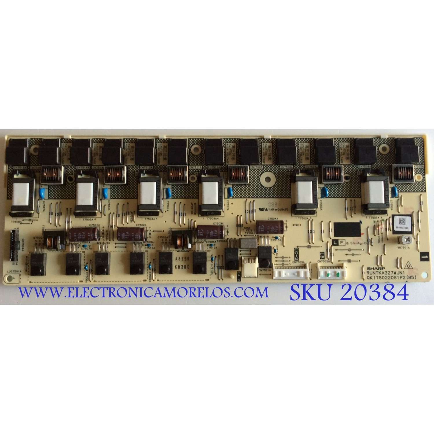 BACKLIGHT INVERTER SHARP / RUNTKA327WJN1 / QKITS0220S1P2(85) / PANEL LK520D3LZ50R / MODELO LC-52D64U