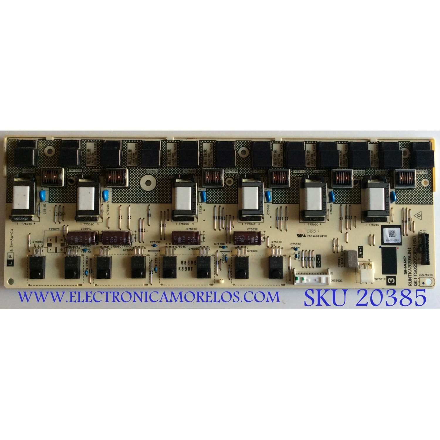 BACKLIGHT INVERTER SHARP / RUNTKA329WJN1 / QKITS0220S3P2(85) / PANEL LK520D3LZ50R / MODELO LC-52D64U
