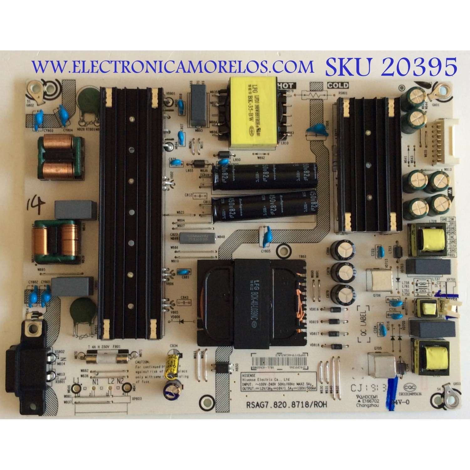 FUENTE DE PODER SHARP / 243936 / RSAG7.820.8718/ROH / HLL-4365WB / PANEL HD550S1U51-TAL2B1\S0\GM\BBY\ROH / MODELO 