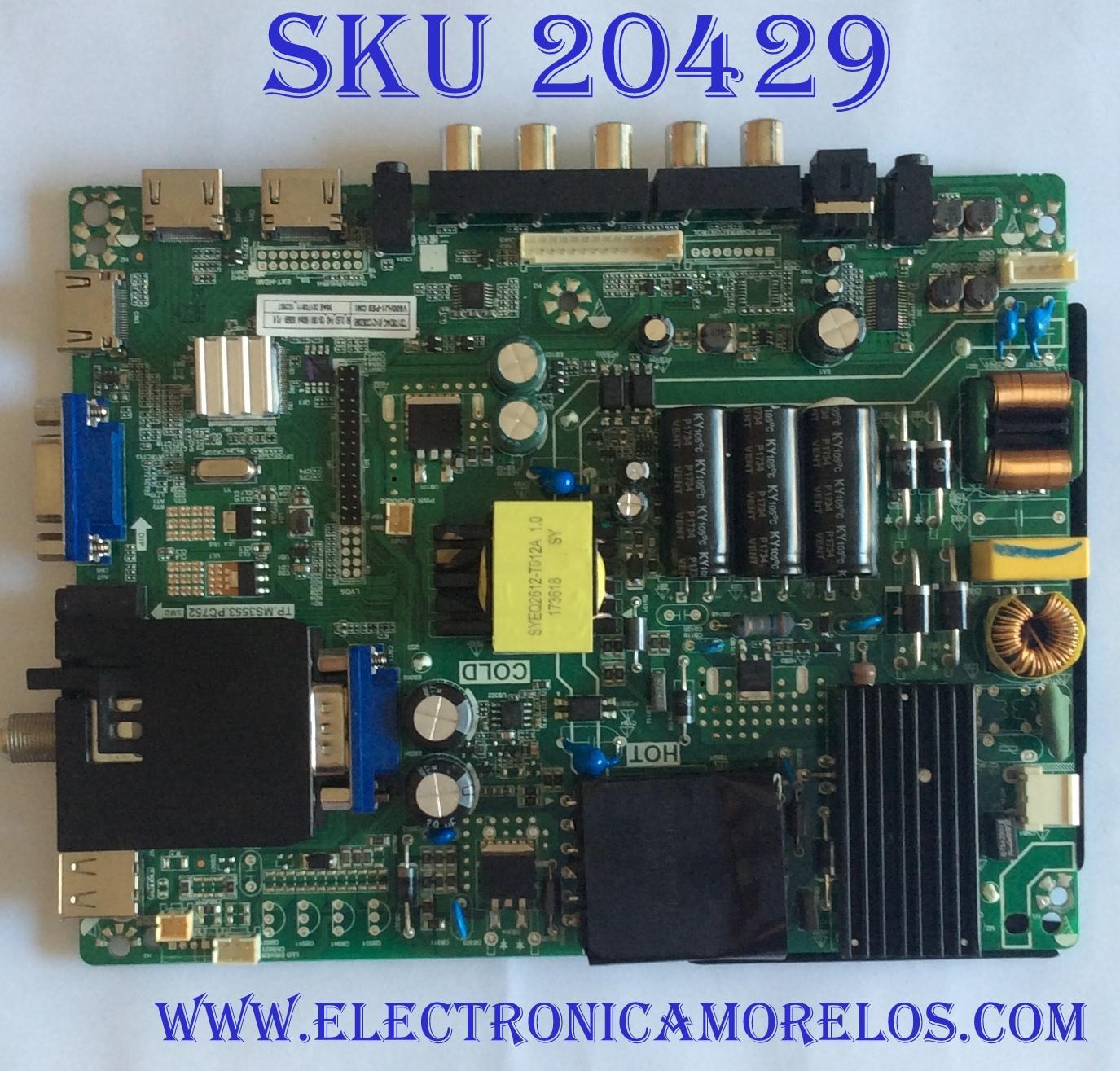 MAIN FUENTE (COMBO) / SCEPTRE / K17094229 / TP.MS3553.PC752 / T201708244C / V500HJ1-PE8 / PANEL CN50CN7387 / MODELO 